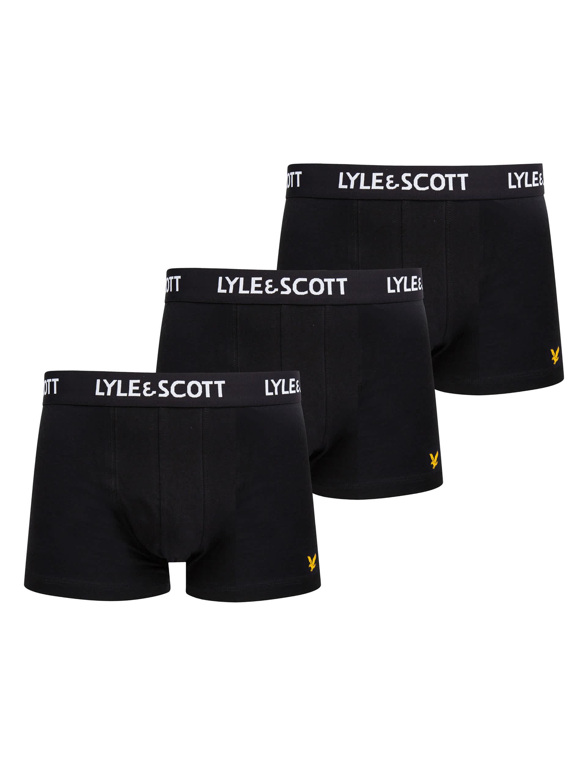 Lyle & Scott Men's 3pk Cotton Rich Trunks - L - Black, Black,Grey Mix