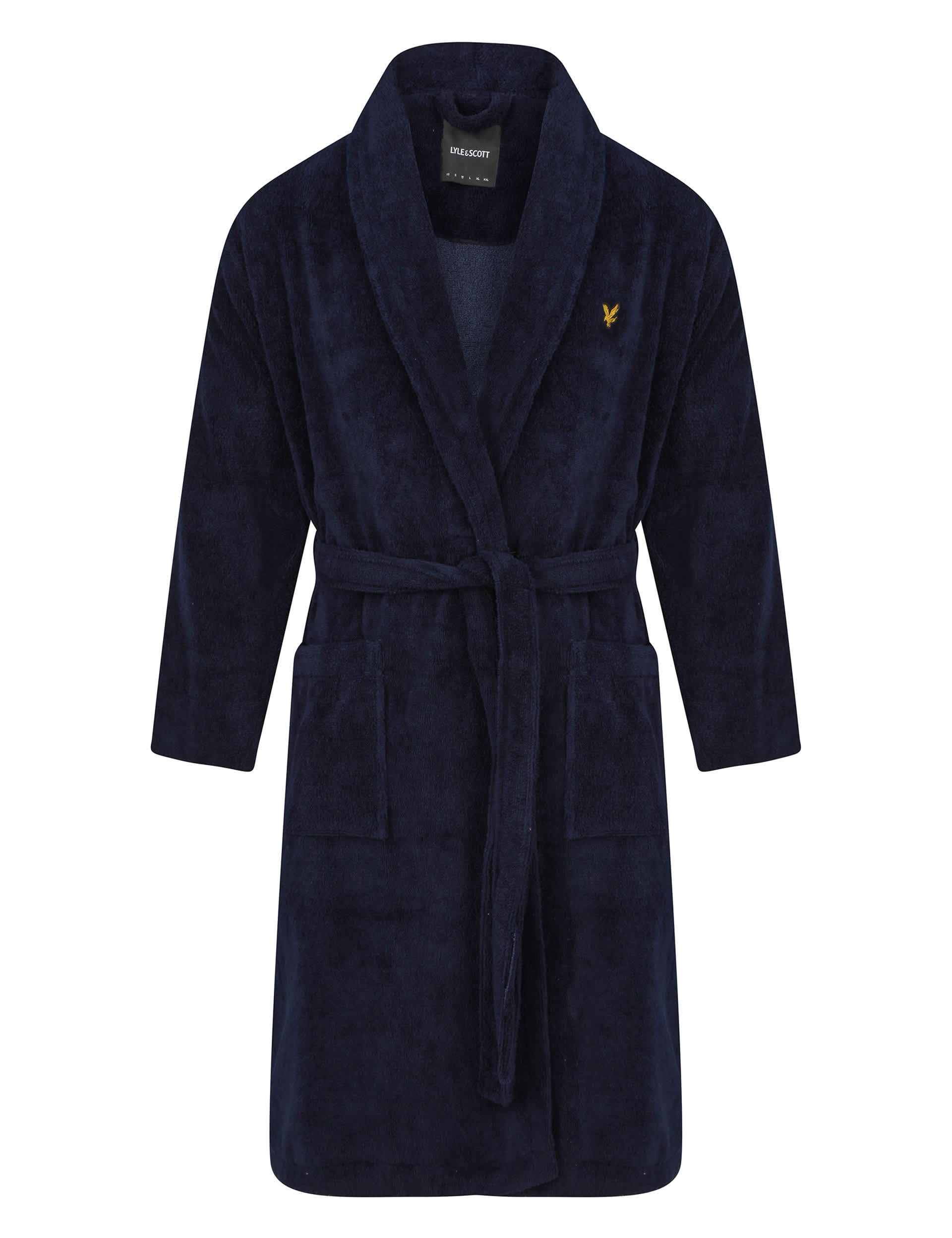 Lyle & Scott Men's Cotton Blend Dressing Gown - M - Navy, Grey,Navy