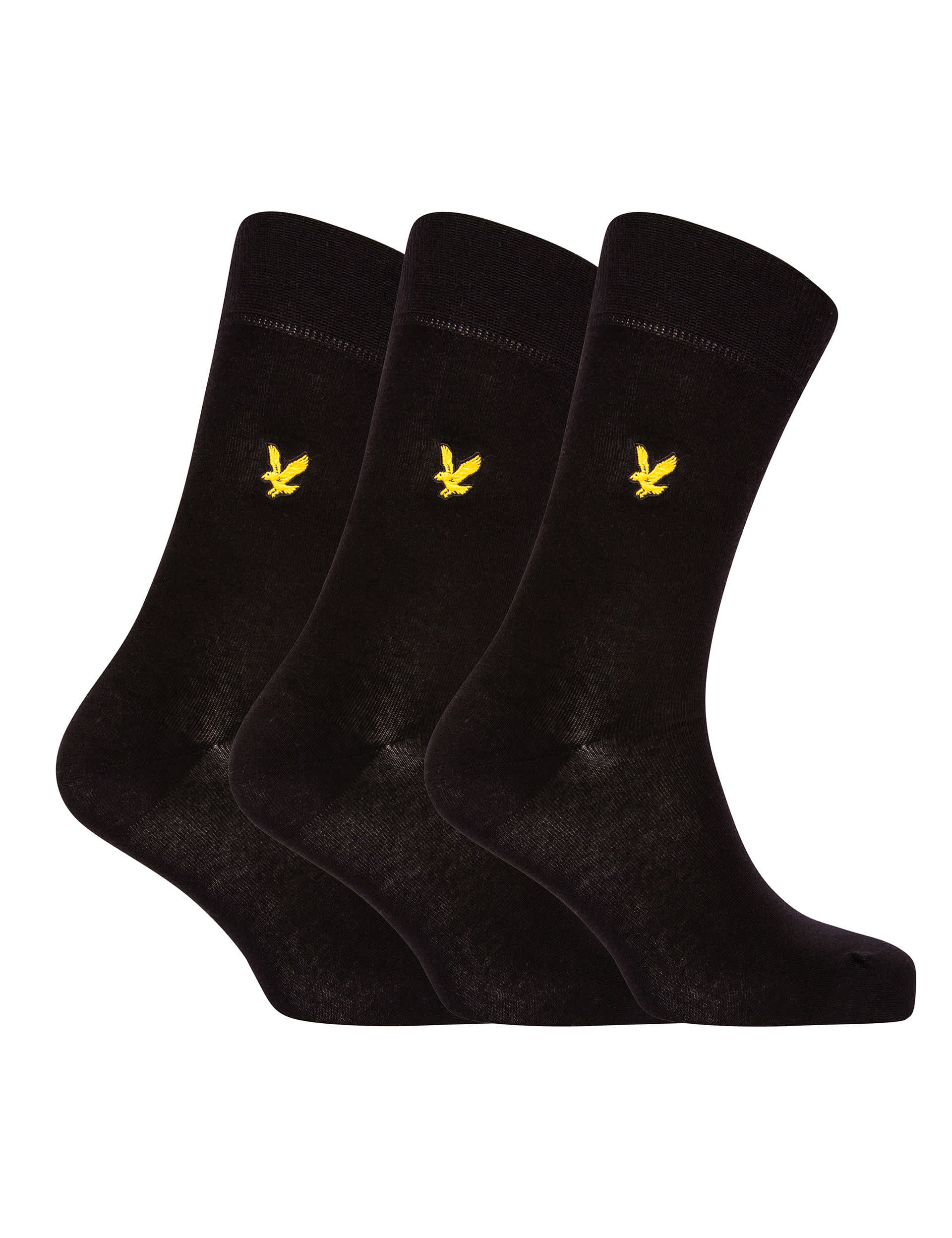 Lyle & Scott Men's 3pk Cotton Rich Socks - Black, Black