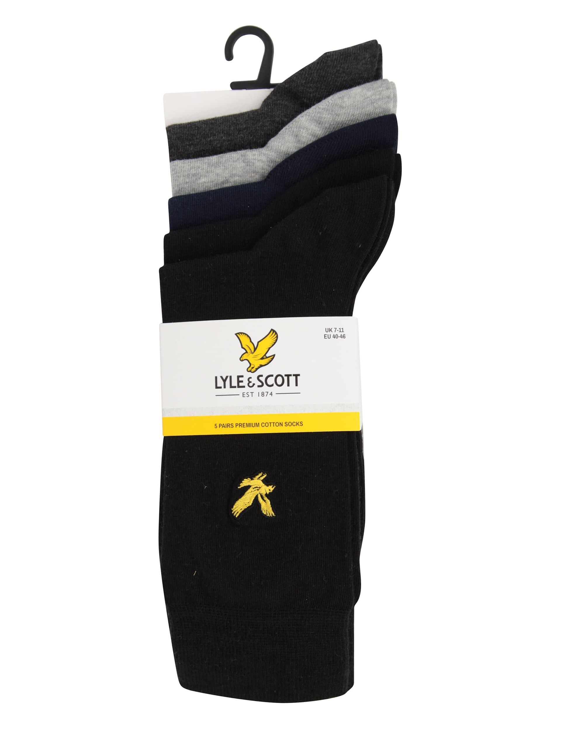 Lyle & Scott Men's 5pk Cotton Rich Socks - one size - Multi, Multi