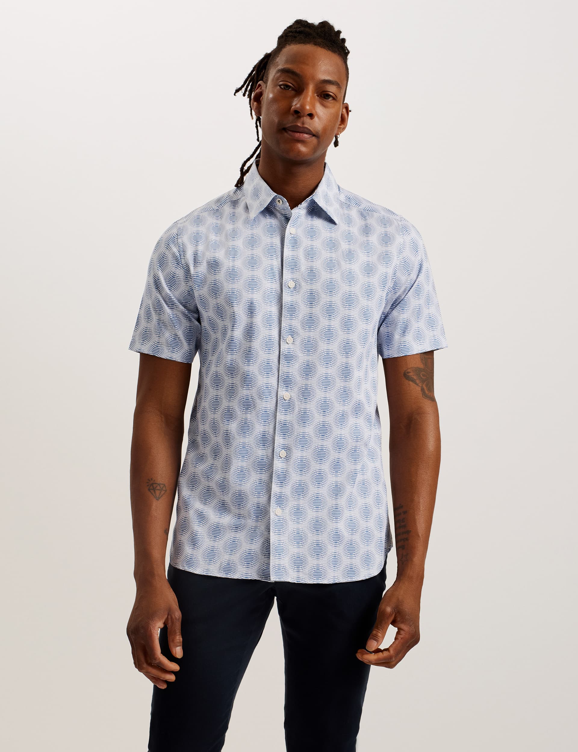 Ted Baker Men's Cotton Rich Circle Print Shirt