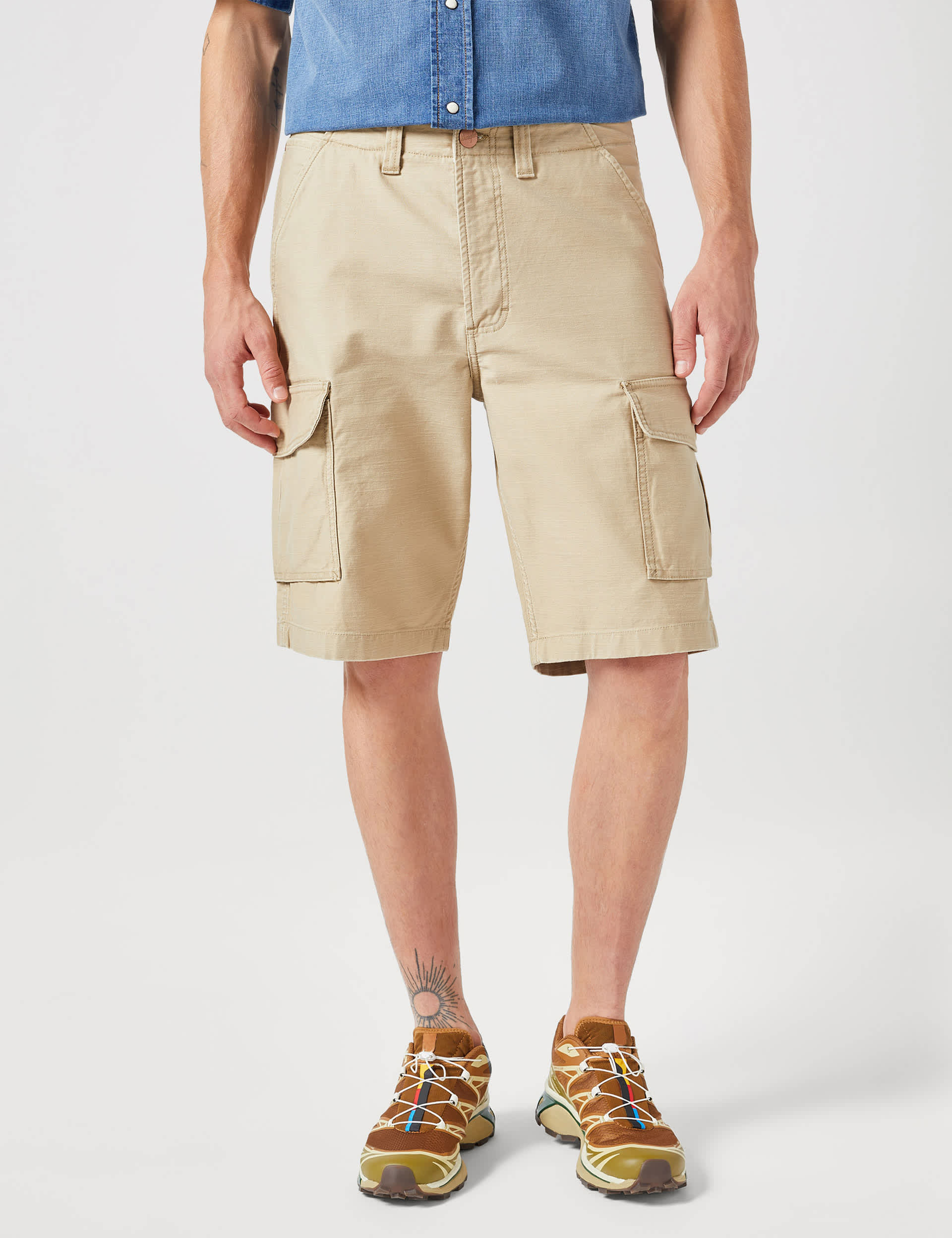 Wrangler Men's Cotton Rich Cargo Shorts - 34 - Stone, Stone