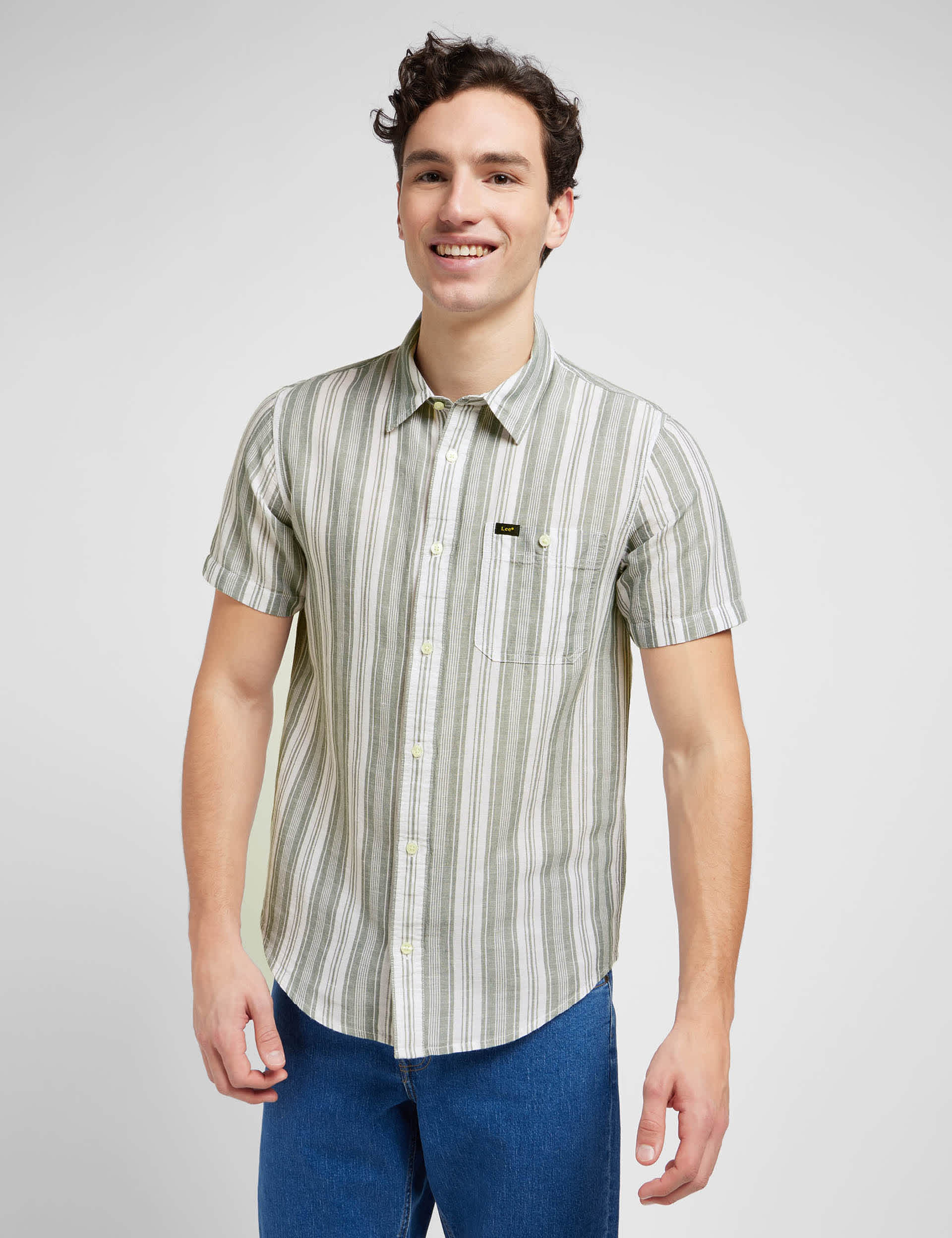 Lee Men's Linen Rich Striped Shirt
