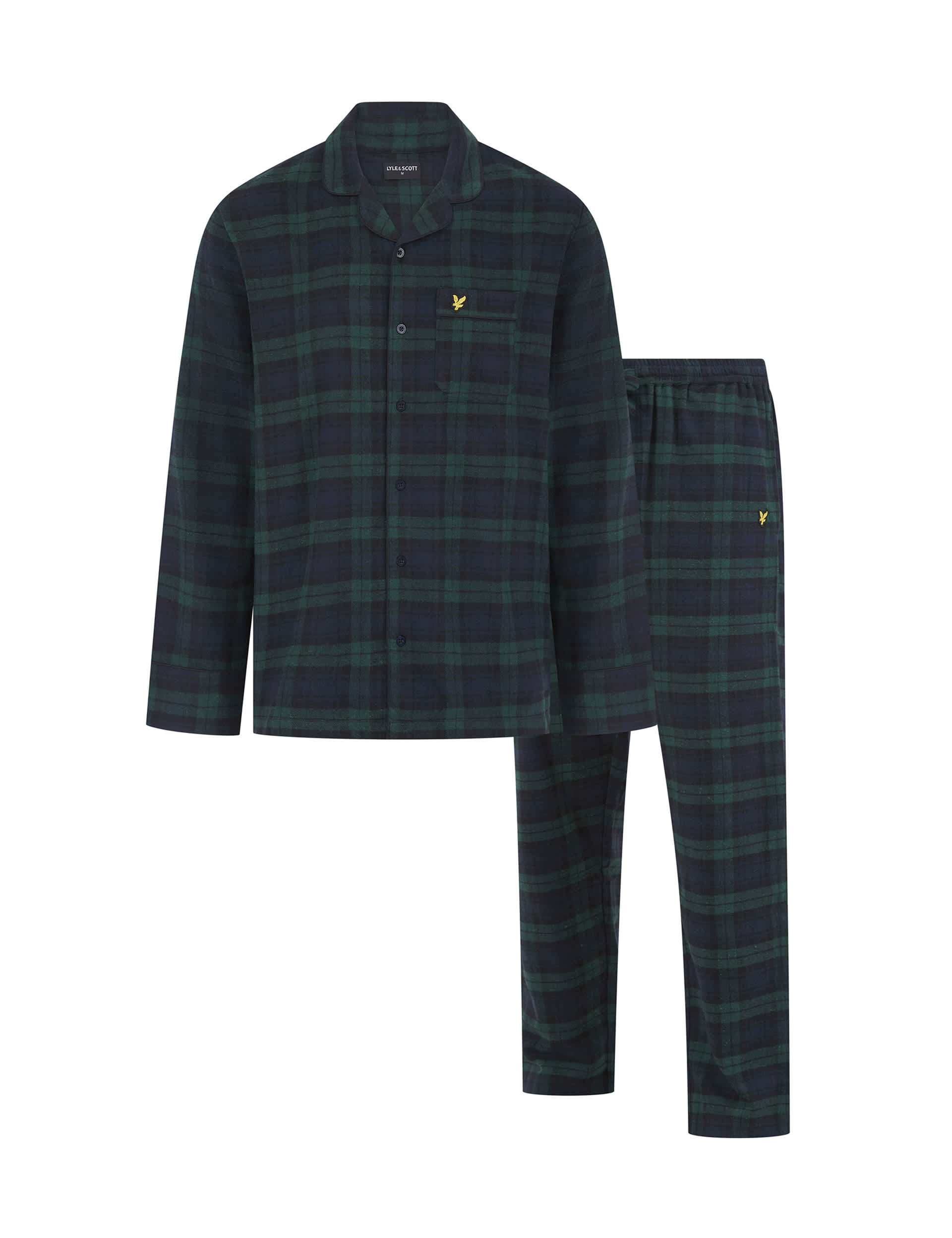 Lyle & Scott Men's Pure Cotton Checked Pyjama Set - L - Navy Mix, Navy Mix