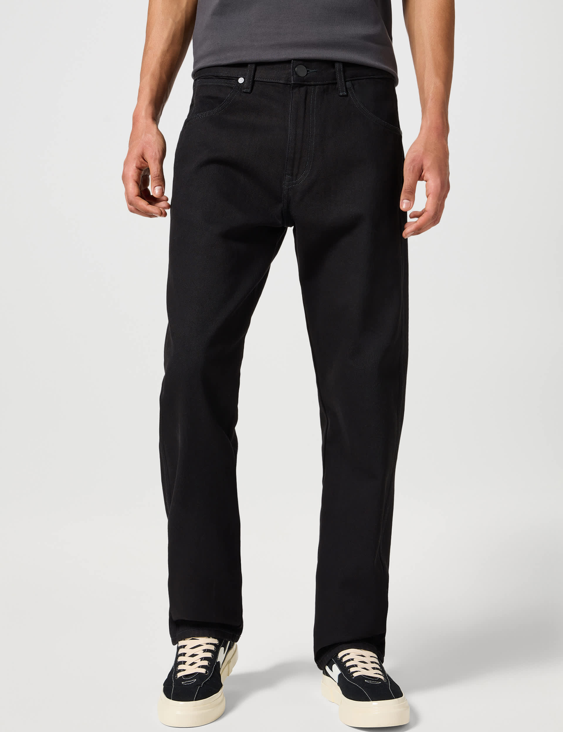 Wrangler Men's Straight Fit Pure Cotton 5 Pocket Jeans