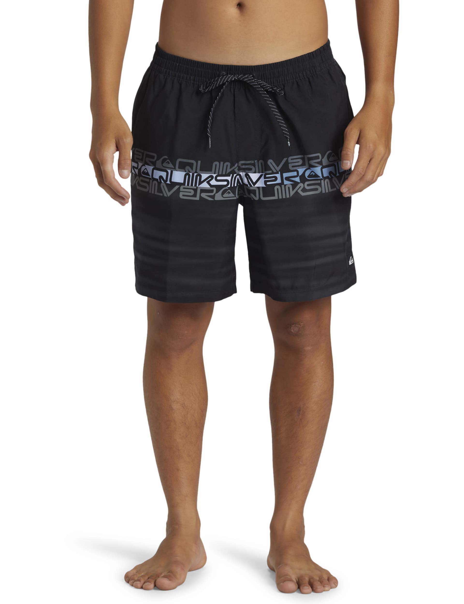 Quiksilver Men's Everyday WordBlock Volley Swim Shorts - Black Mix, Black Mix