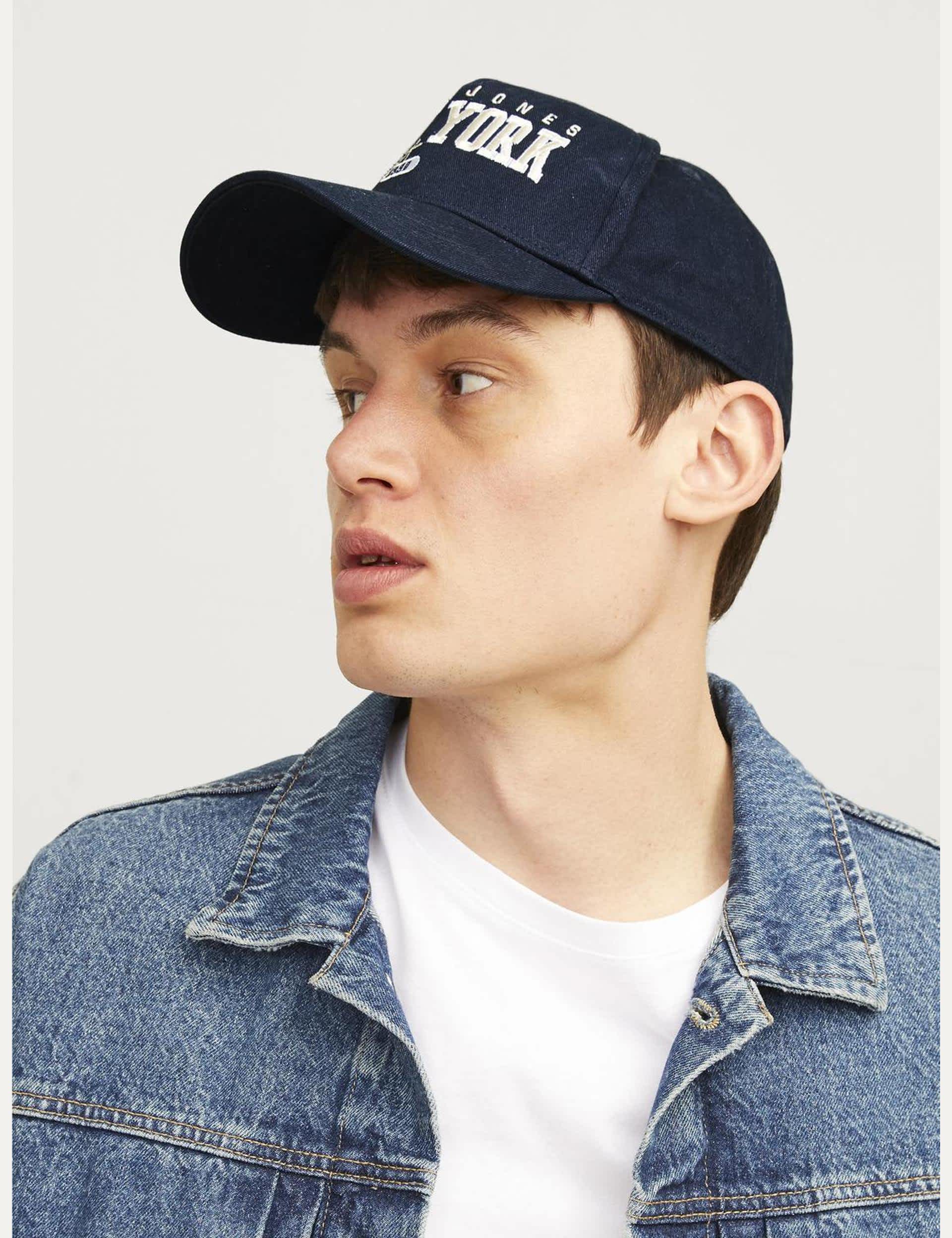 Jack & Jones Men's Pure Cotton Embroidered Baseball Cap - one size - Navy, Navy