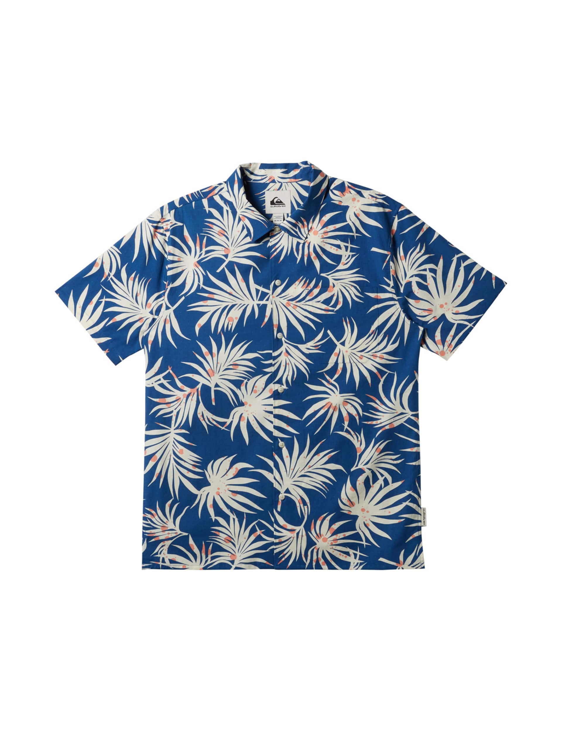 Quiksilver Men's Beach Club Cotton Rich Floral Shirt - XL - Blue Mix, Blue Mix,Green Mix