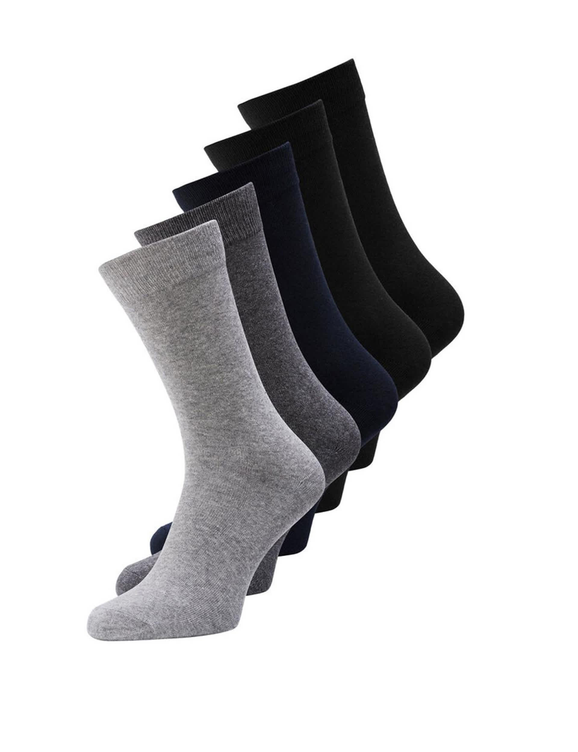 Jack & Jones Men's 5pk Cotton Rich Socks - Multi, Black,Multi