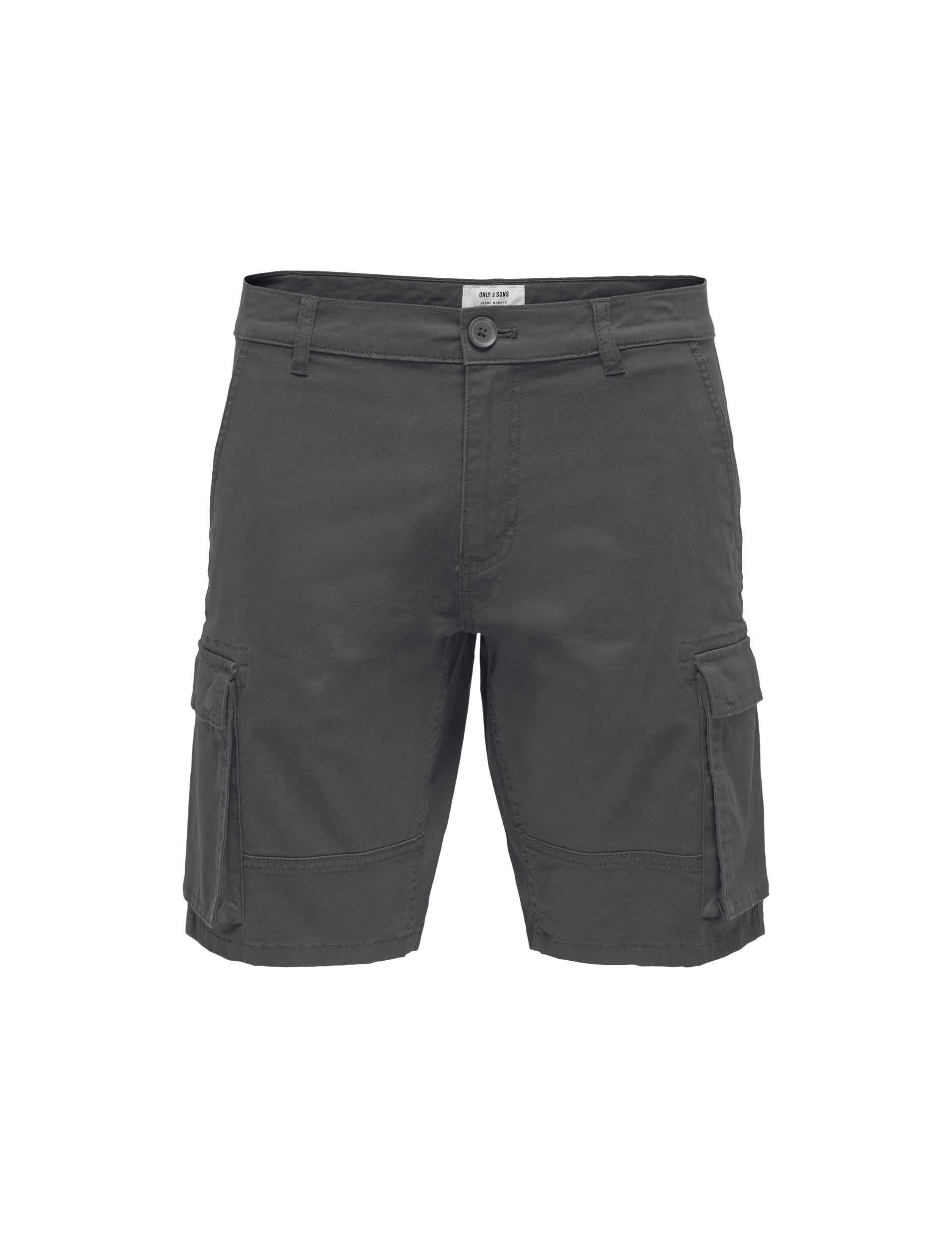 Only & Sons Men's Regular Fit Cargo Shorts - Grey, Grey