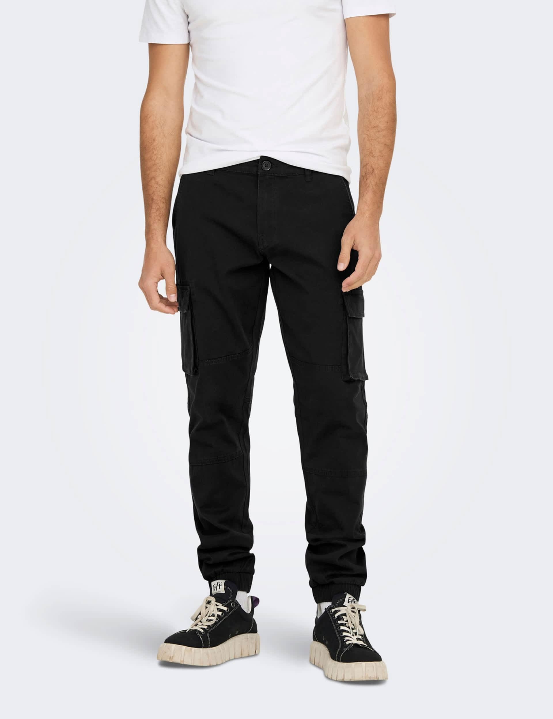 Only & Sons Men's Slim Fit Cotton Rich Cargo Trousers