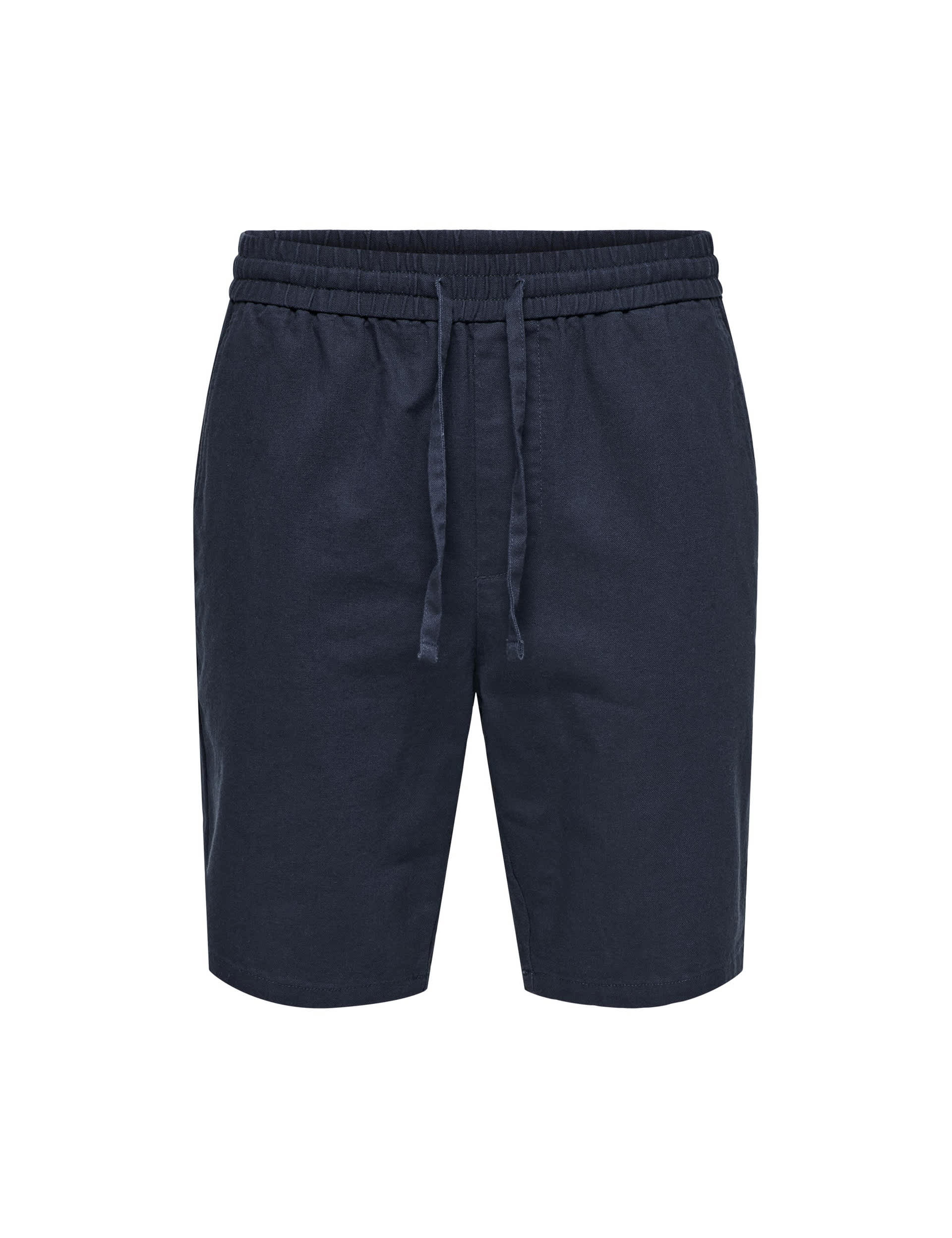 Only & Sons Men's Elasticated Waist Shorts - Dark Navy, Dark Navy,Beige