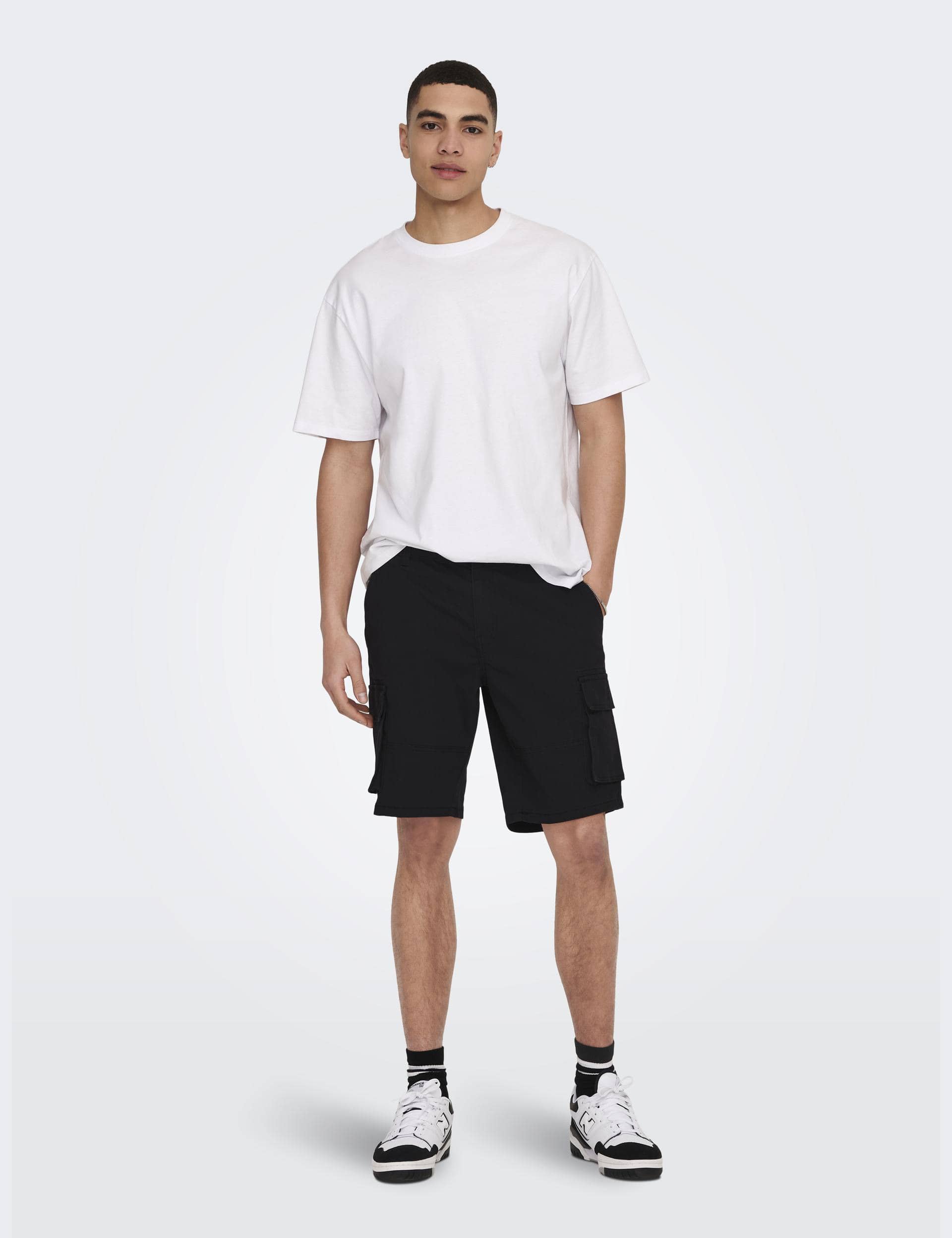 Only & Sons Men's Cargo Shorts - M - Black, Black