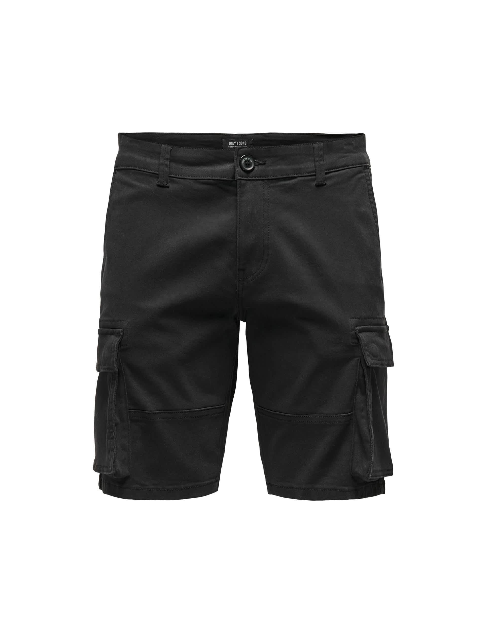 Only & Sons Men's Cargo Shorts - M - Black, Black