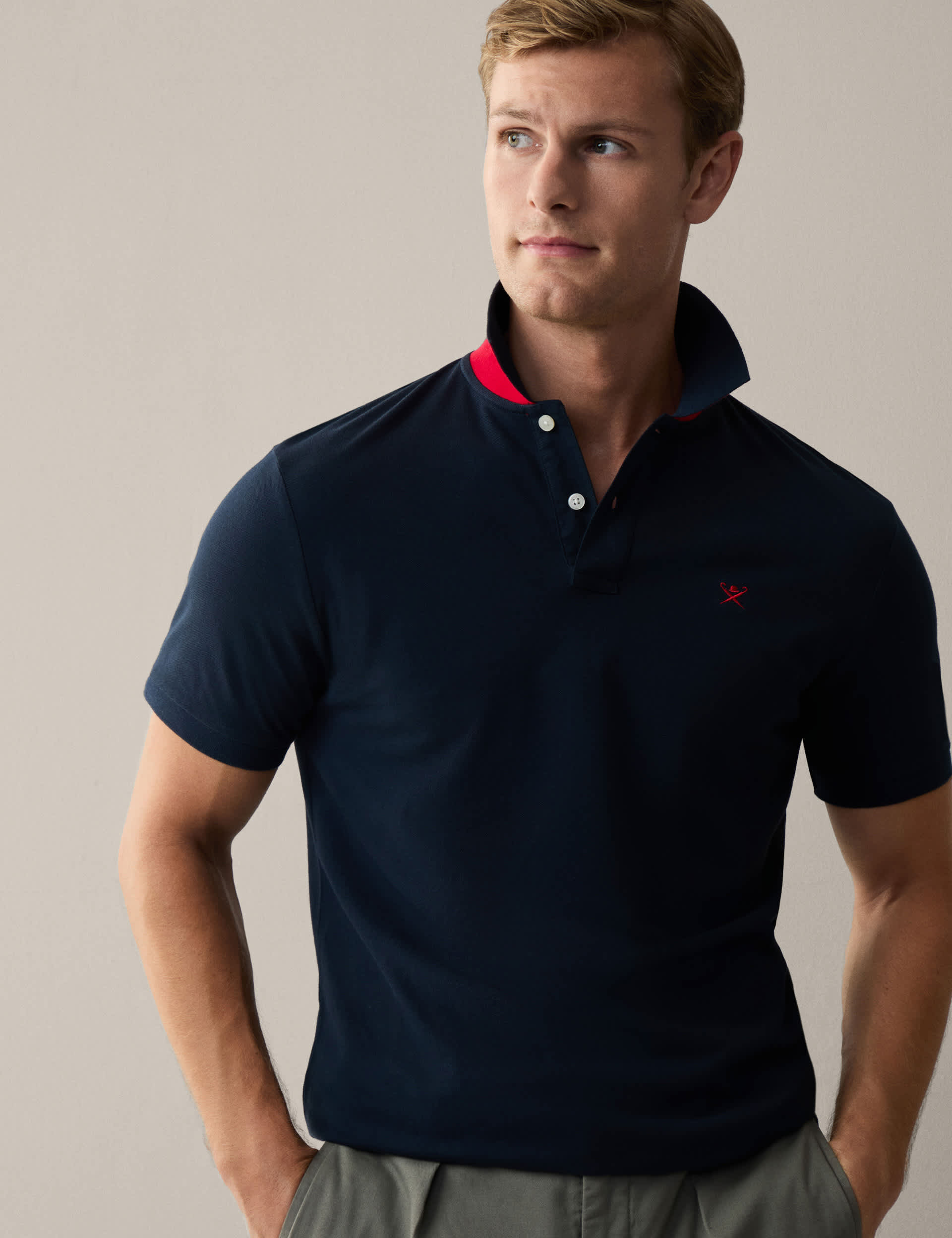 Hackett Men's Slim Fit Pure Cotton Polo Shirt - Navy, Navy,White,Dark Red,Green