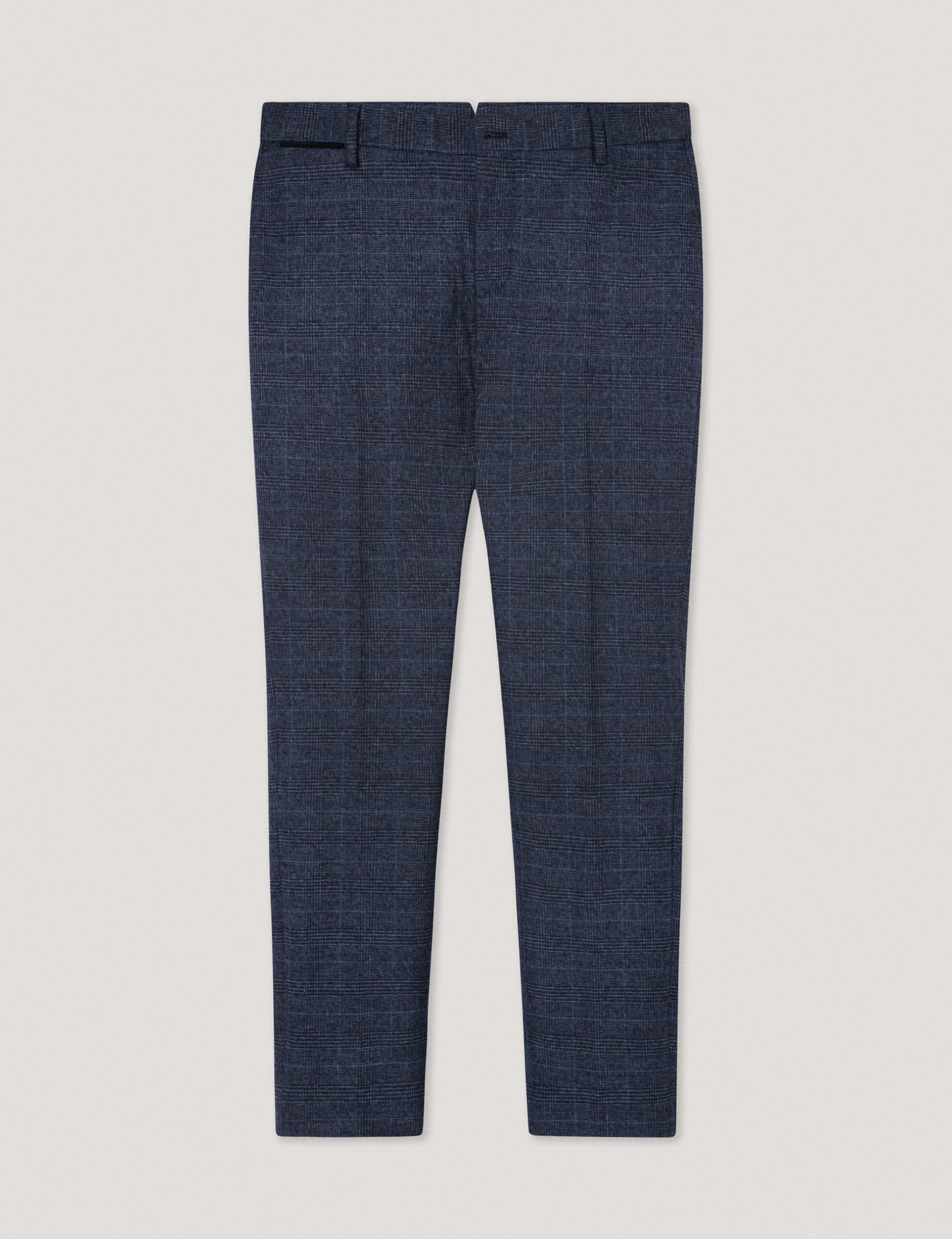 Hackett Men's Slim Fit Pure Cotton Checked Trousers - 34REG - Navy, Navy