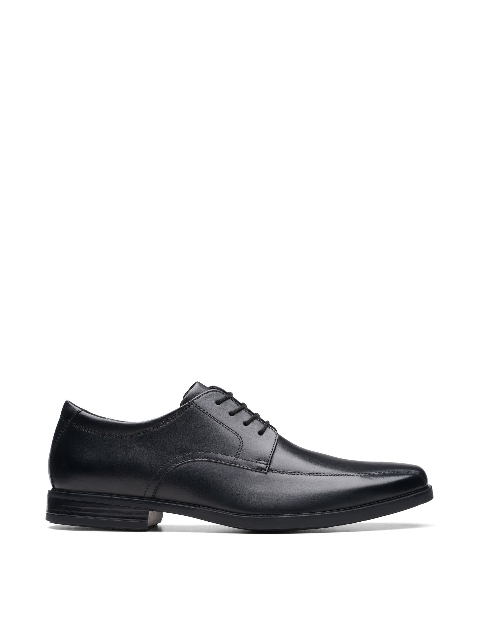 Clarks Men's Leather Oxford Shoes - 7 - Black, Black