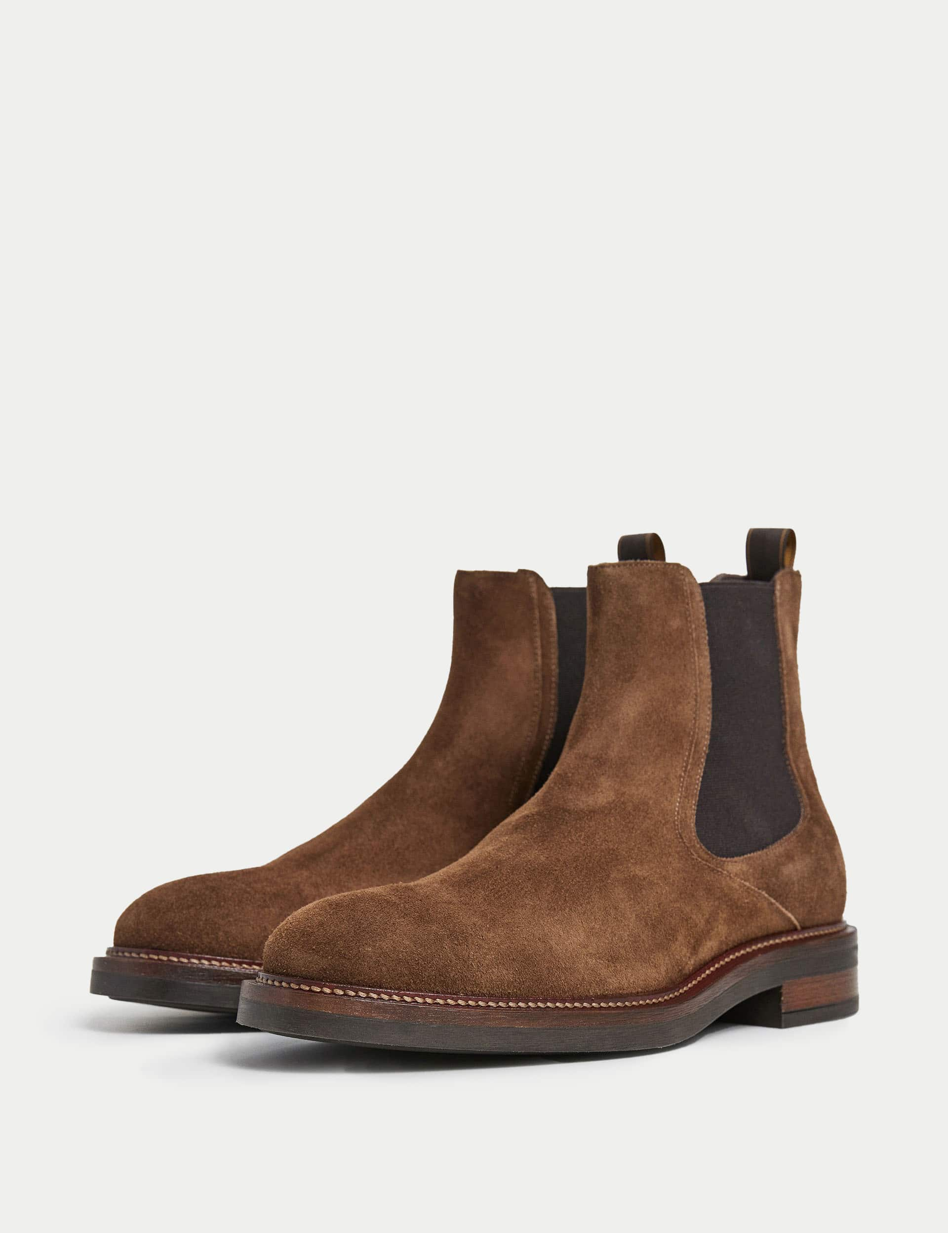 Hackett Men's Suede Pull-On Chelsea Boots - 9 - Brown, Brown