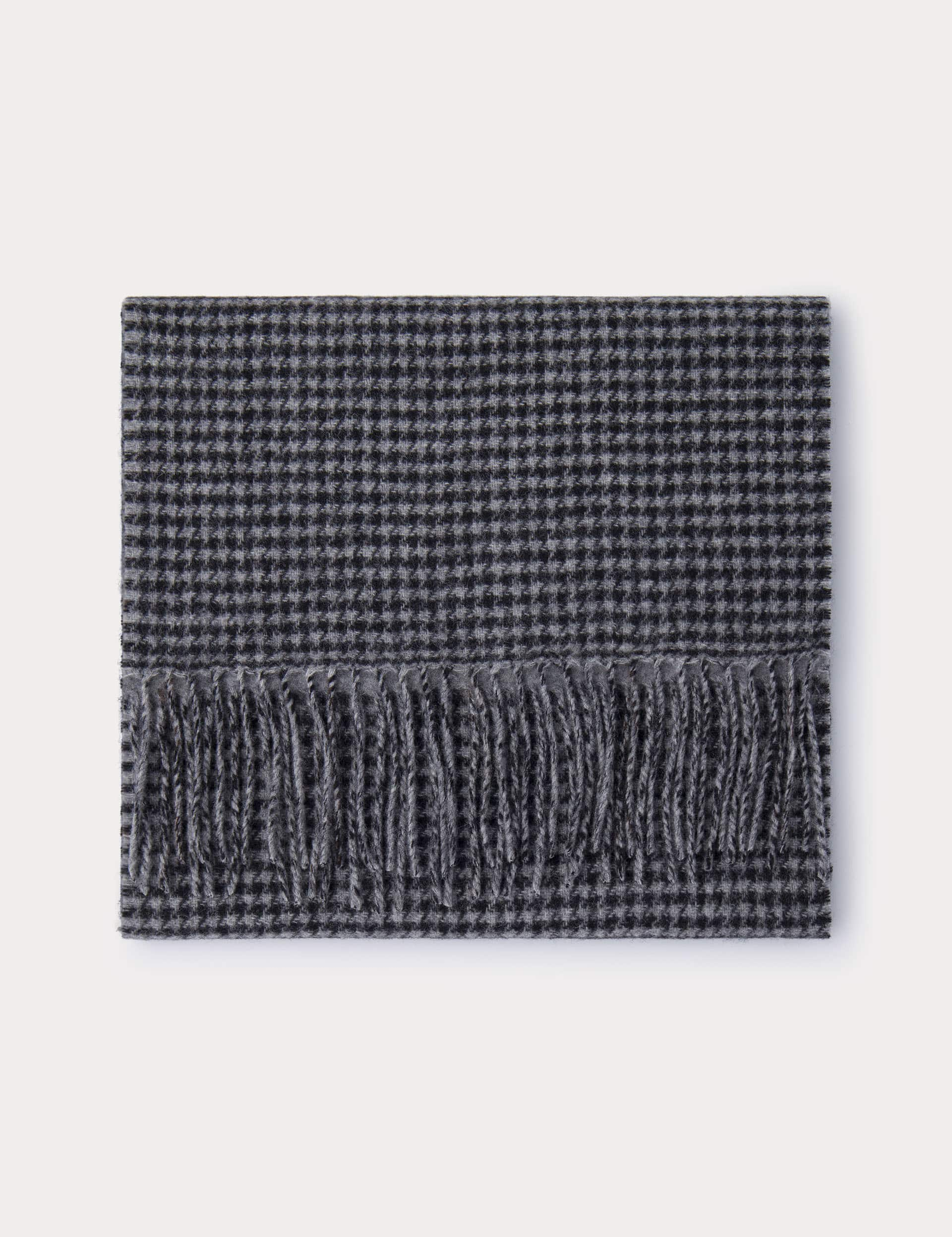 Hackett Men's Wool Rich Reversible Scarf with Cashmere - Grey, Grey