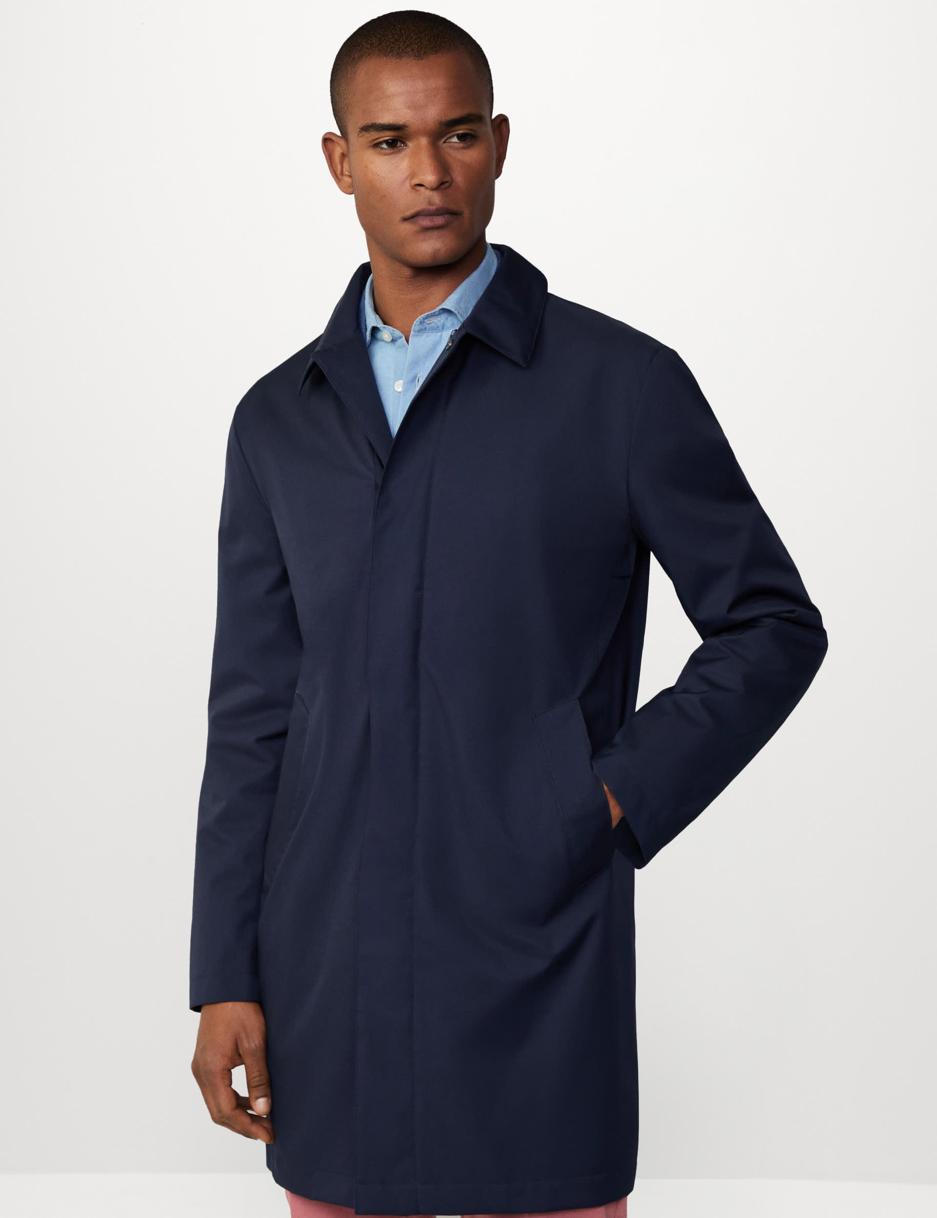 Hackett Men's Water Resistant Mac - L - Navy, Navy