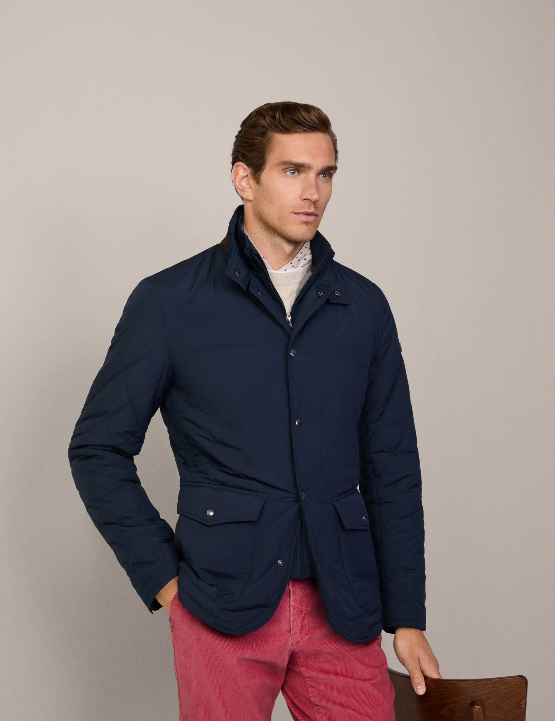 Hackett Men's Quilted Jacket - M - Navy, Navy