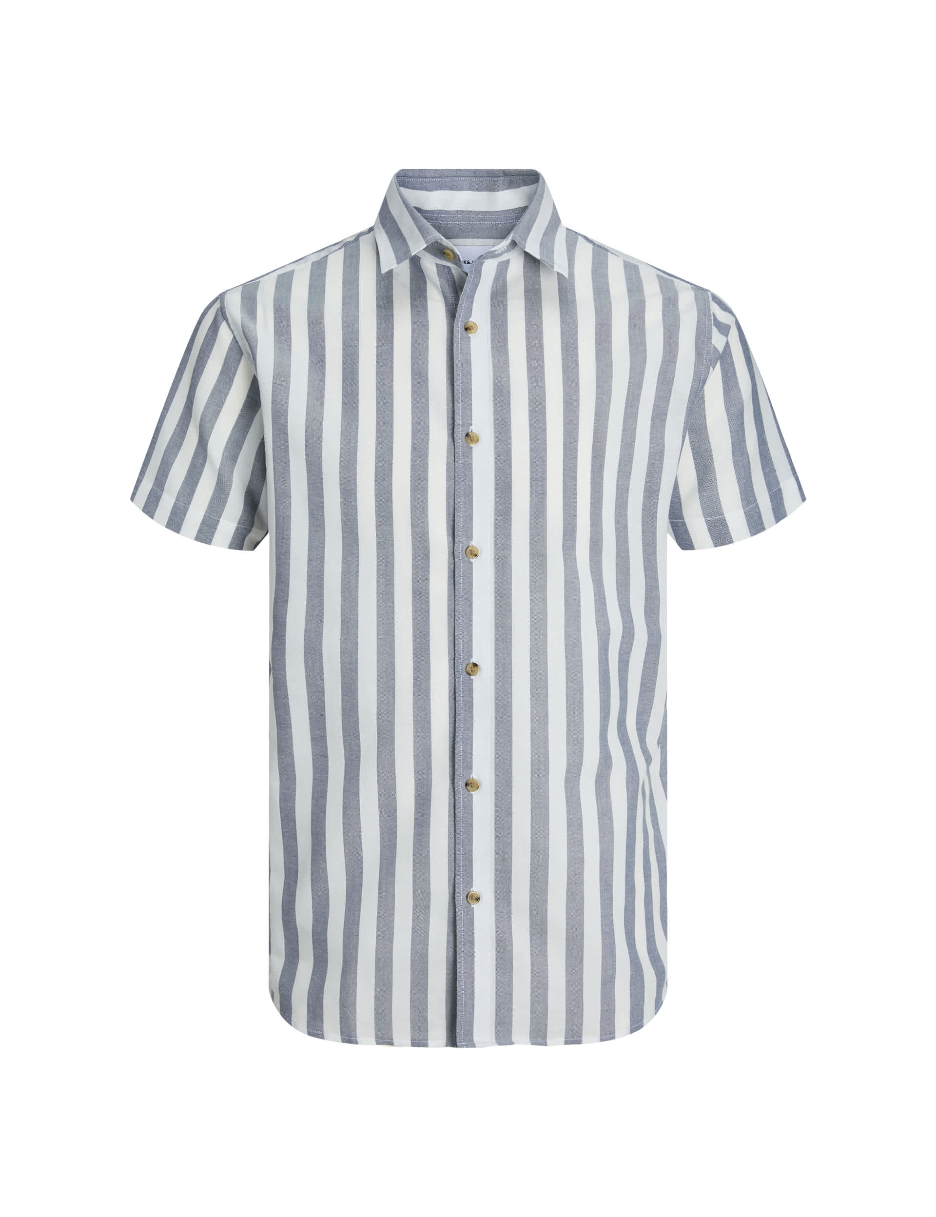 Jack & Jones Men's Pure Cotton Striped Oxford Shirt - Blue Mix, Blue Mix