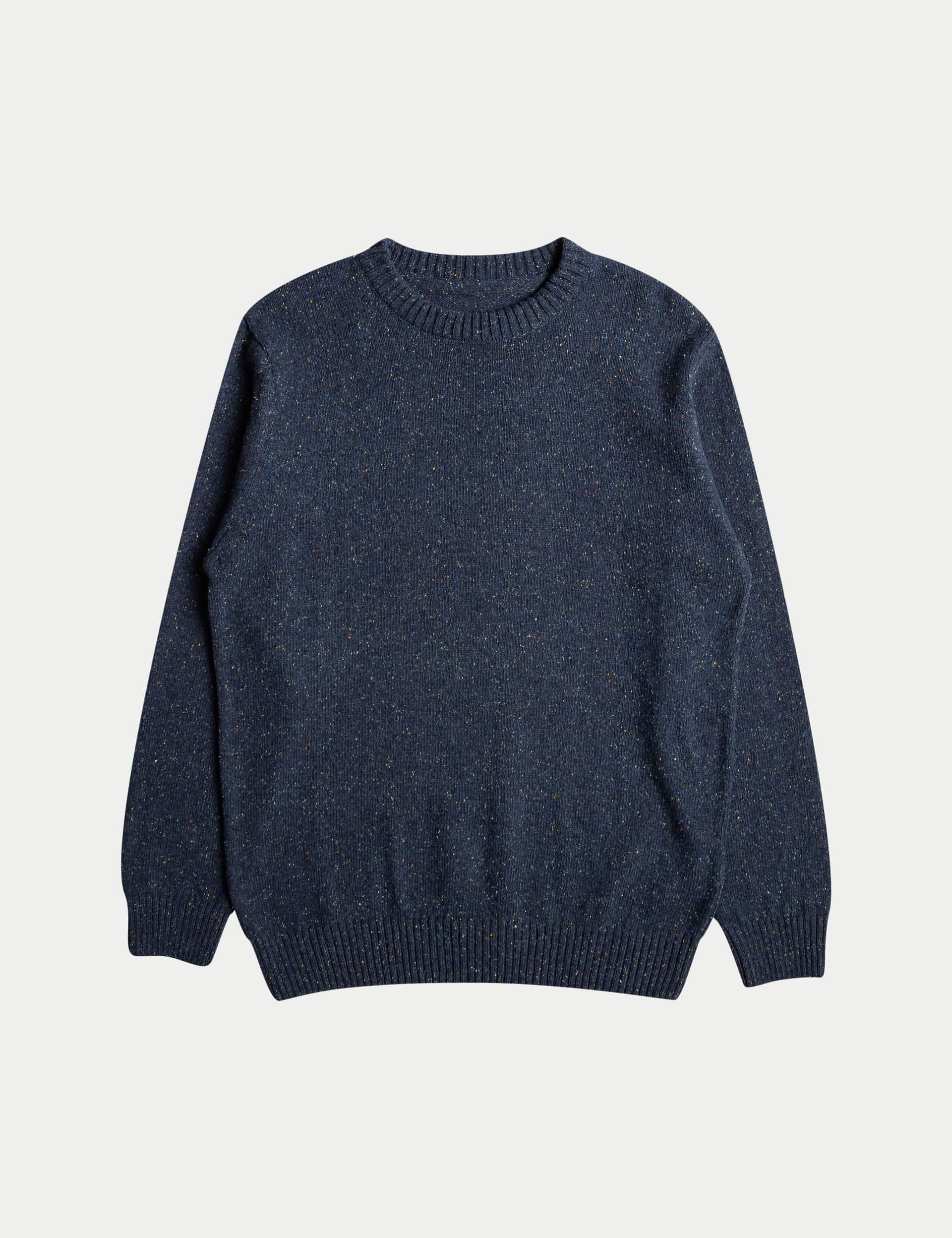 Quiksilver Men's Crew Neck Jumper - L - Navy, Navy,Stone