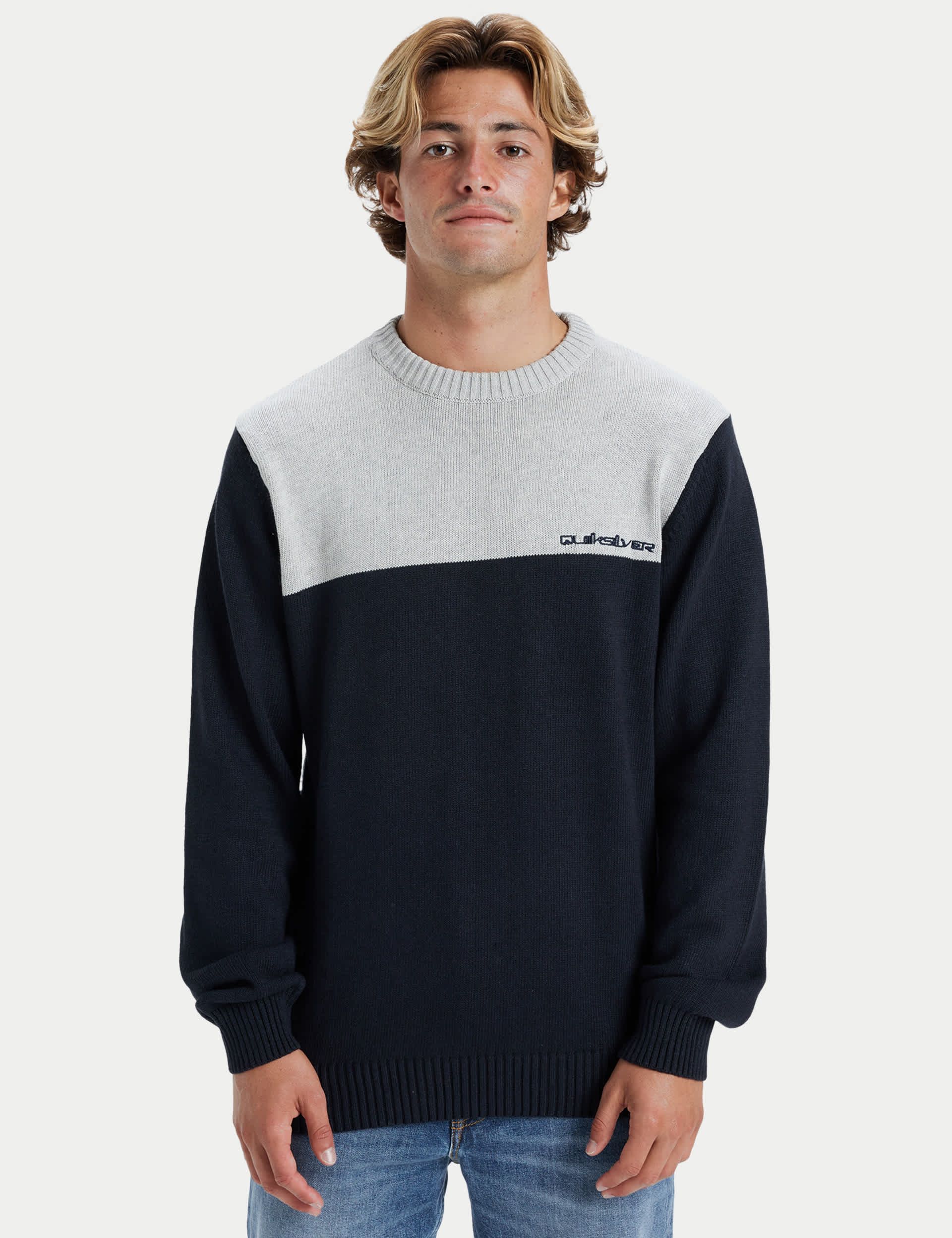 Quiksilver Men's Bloody Monday Cotton Blend Jumper - Navy Mix, Navy Mix