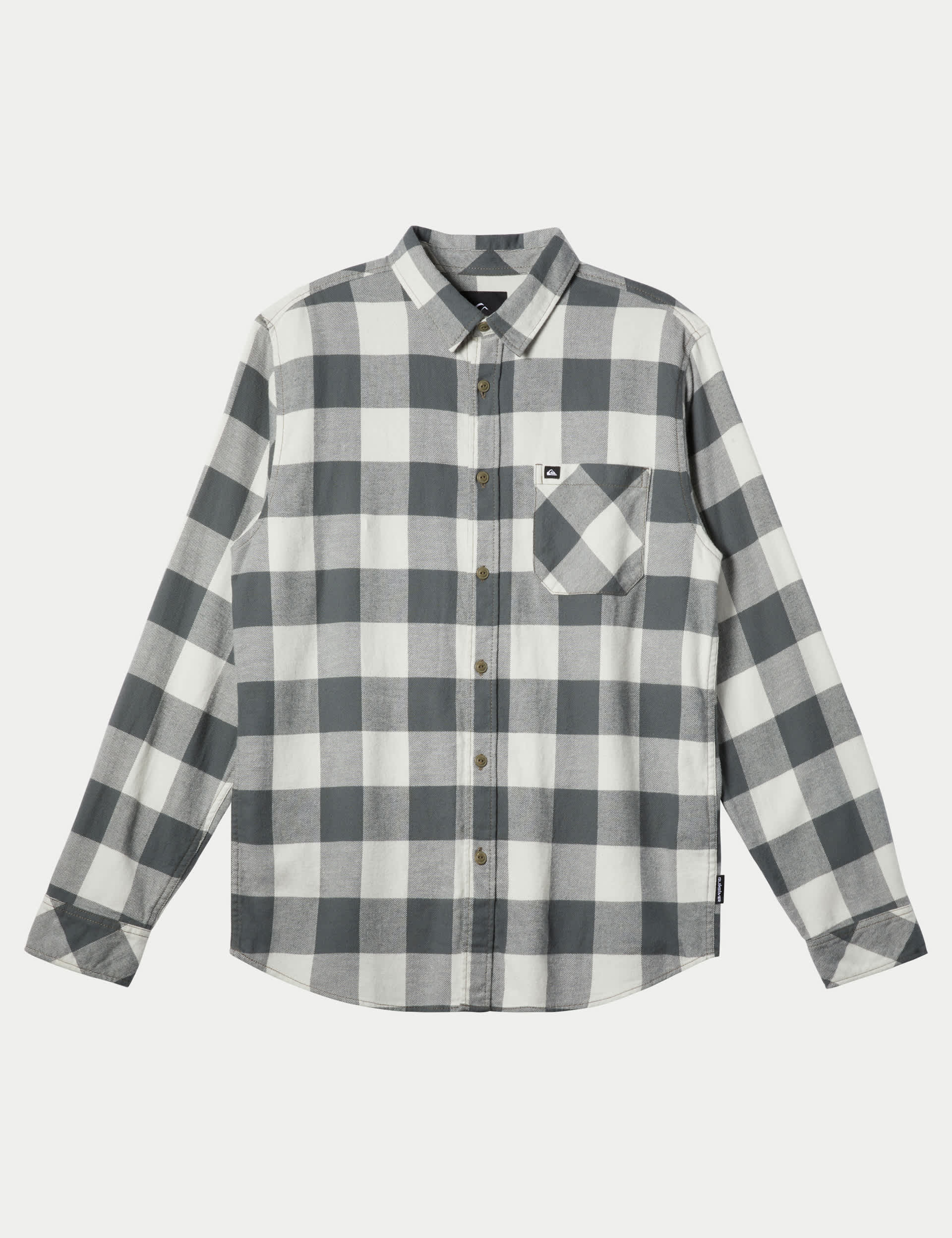 Quiksilver Men's Buffalo Pure Cotton Flannel Check Shirt - M - Grey Mix, Grey Mix