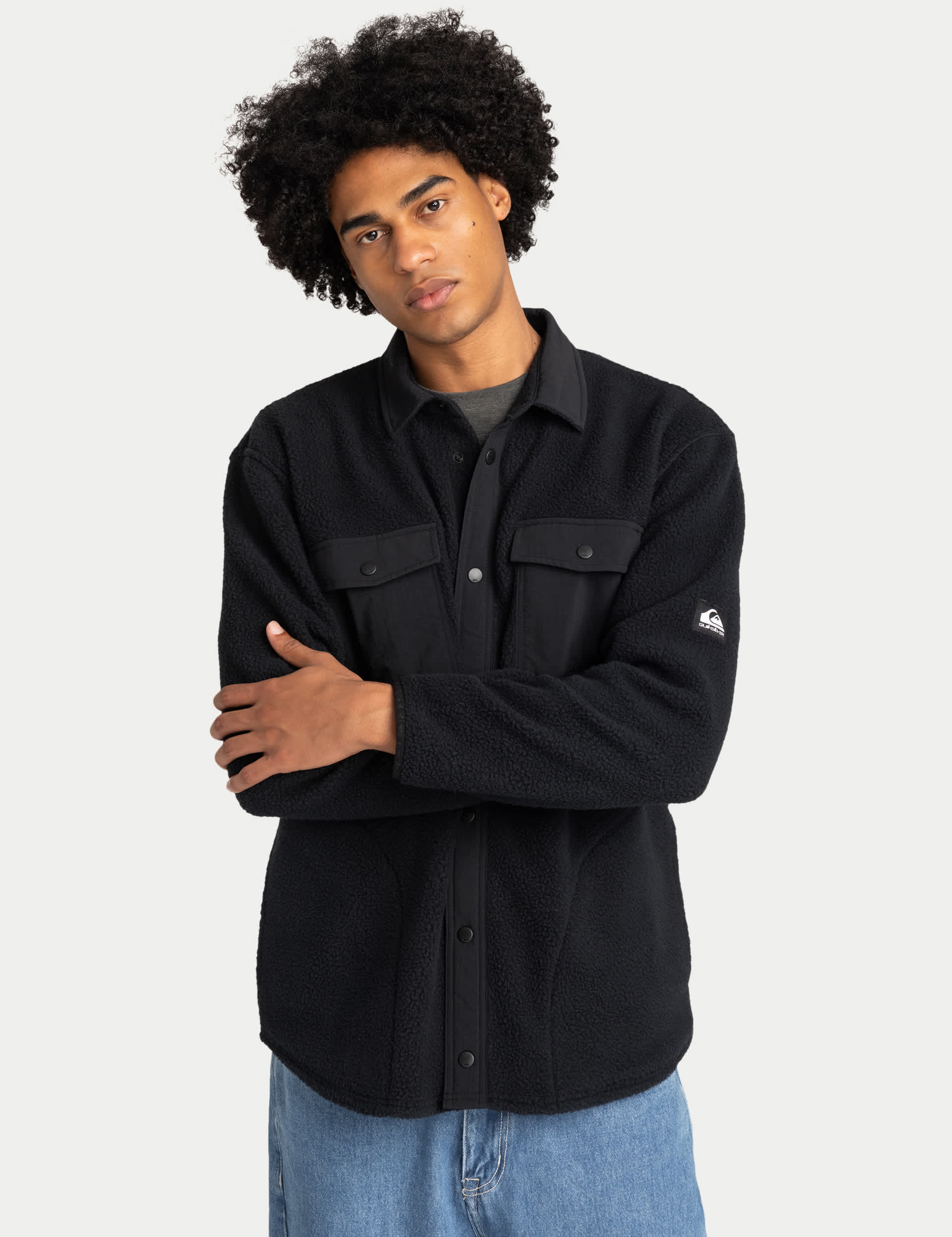 Quiksilver Men's Clean Coast Overshirt - M - Black, Black