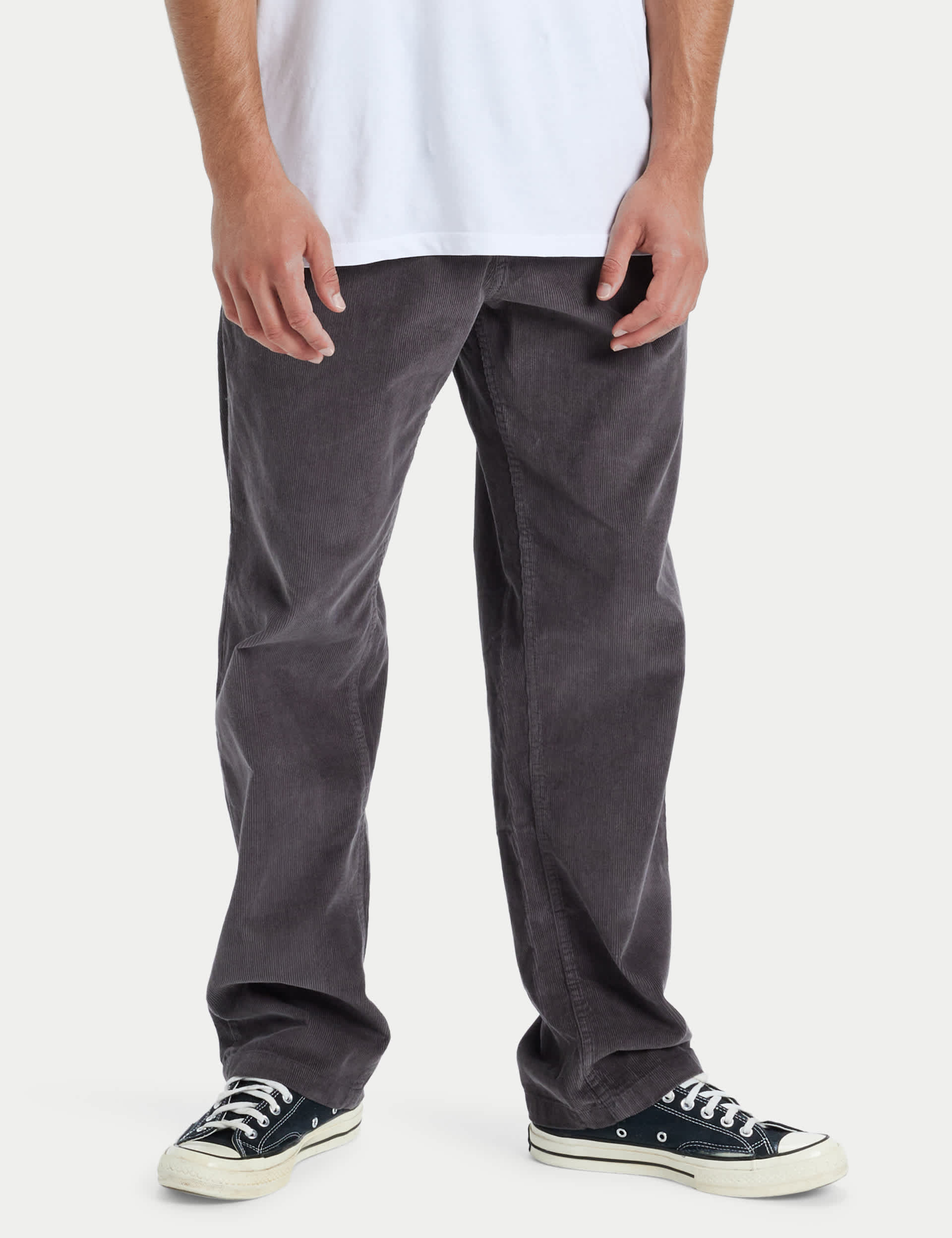 Quiksilver Men's Pure Cotton Corduroy Trousers - M - Grey, Grey,Khaki