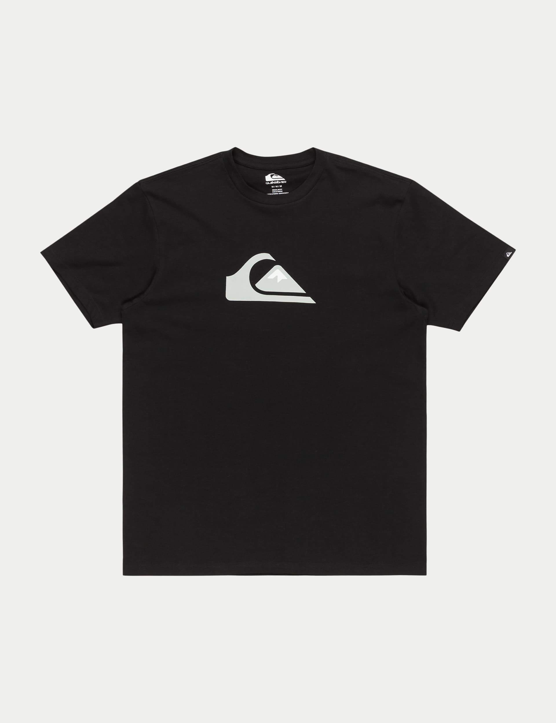 Quiksilver Men's Pure Cotton Logo T-Shirt - M - Black, White,Black