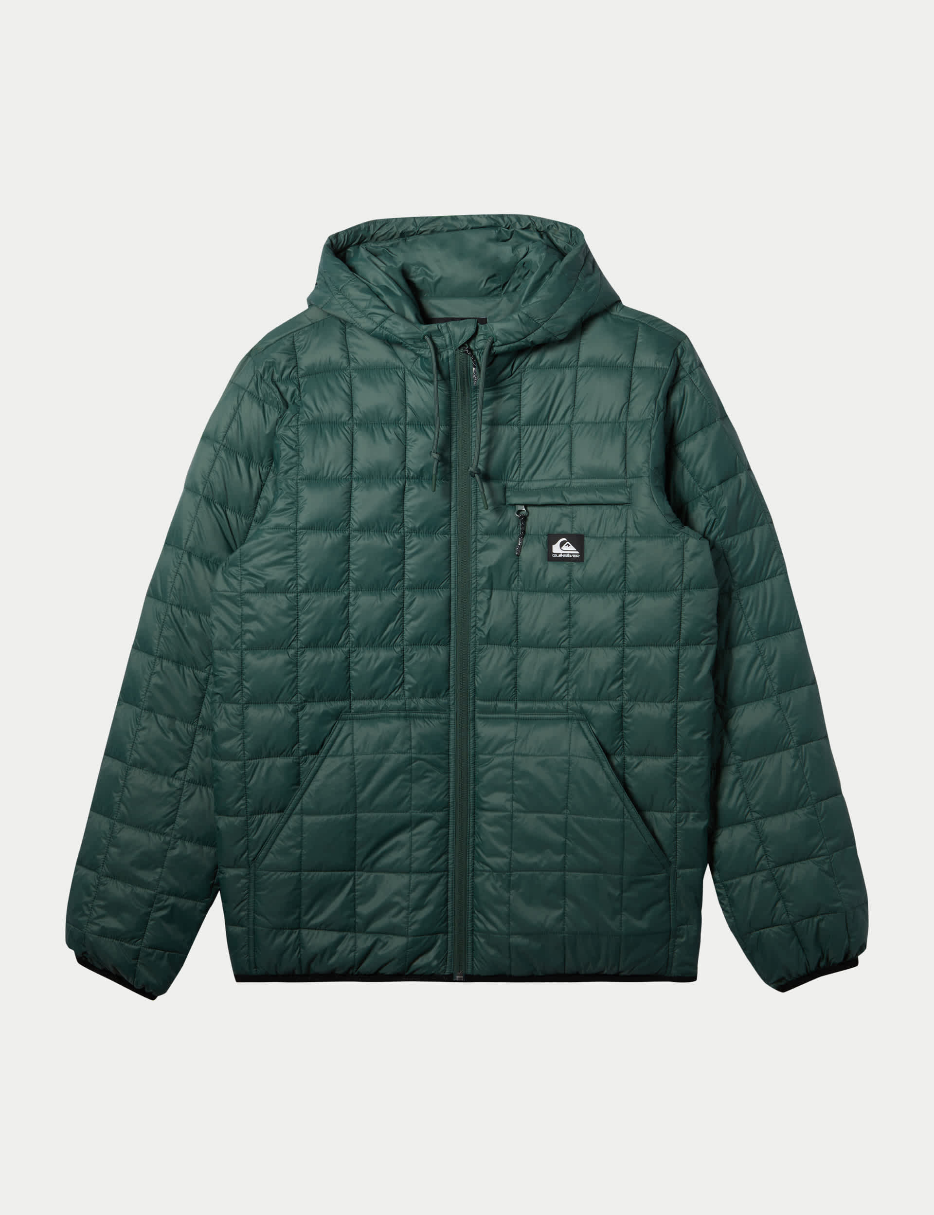 Quiksilver Men's Check Mate Hooded Padded Puffer Jacket - Green, Green,Blue