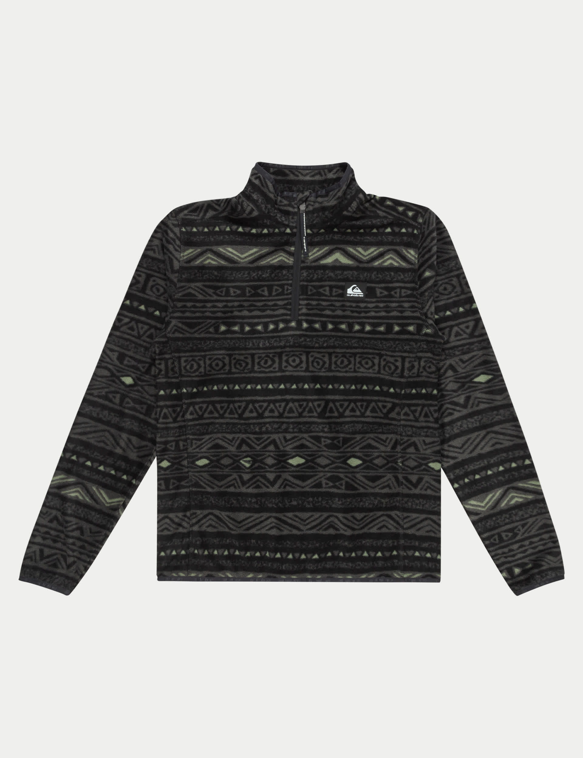 Quiksilver Men's Aker AZ Aztec Print Half Zip Fleece - Black Mix, Black Mix