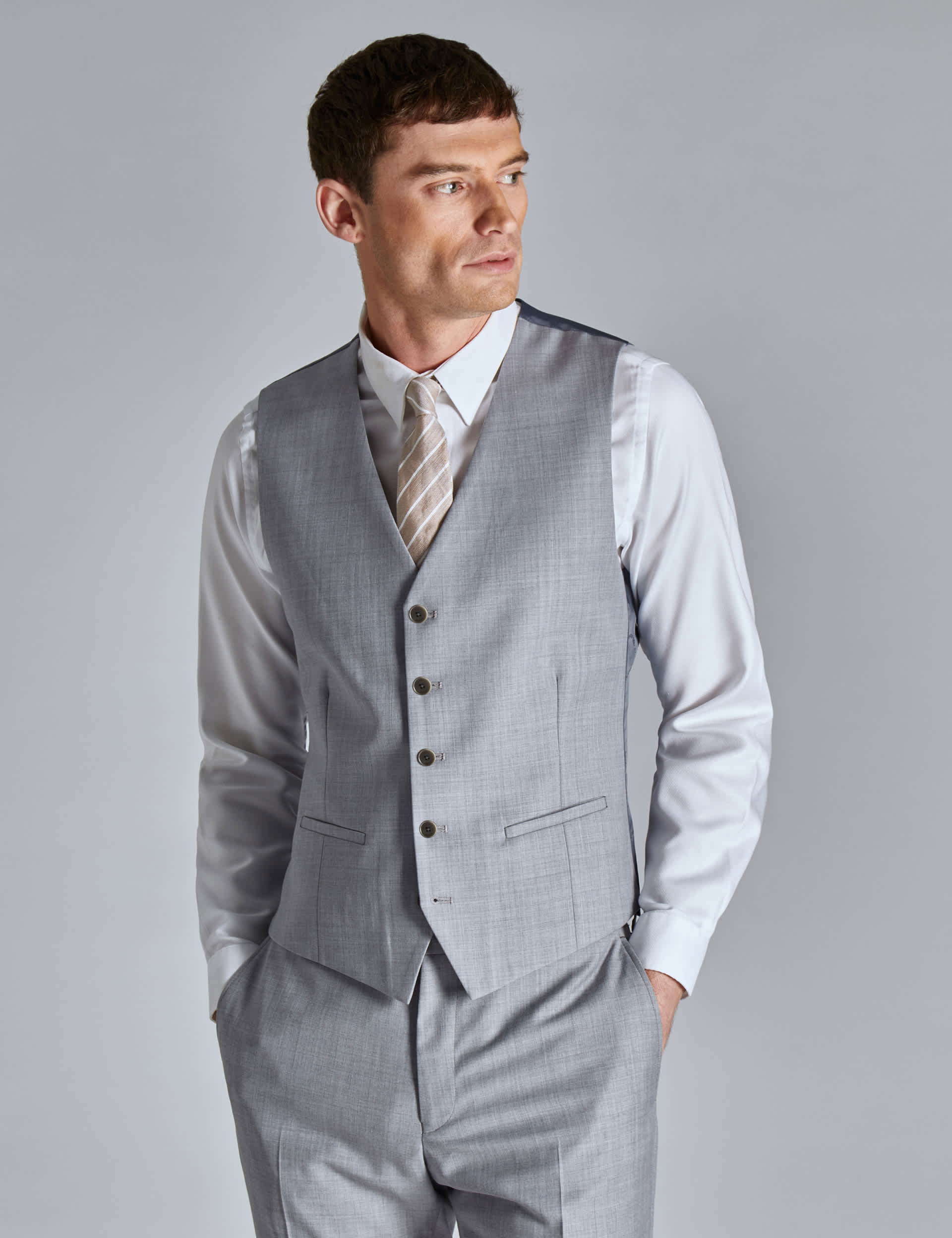 Ted Baker Men's Slim Fit Wool Rich Waistcoat - 42REG - Grey, Grey