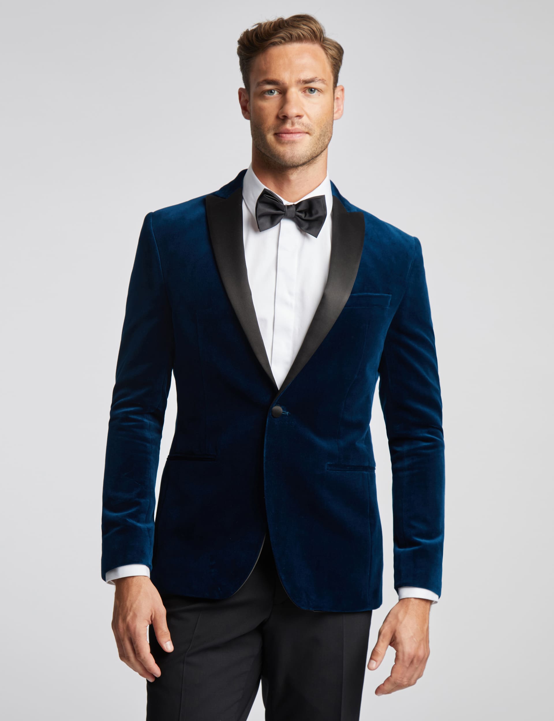 Ted Baker Men's Slim Fit Pure Cotton Velvet Tuxedo Jacket - 38SHT - Blue, Blue