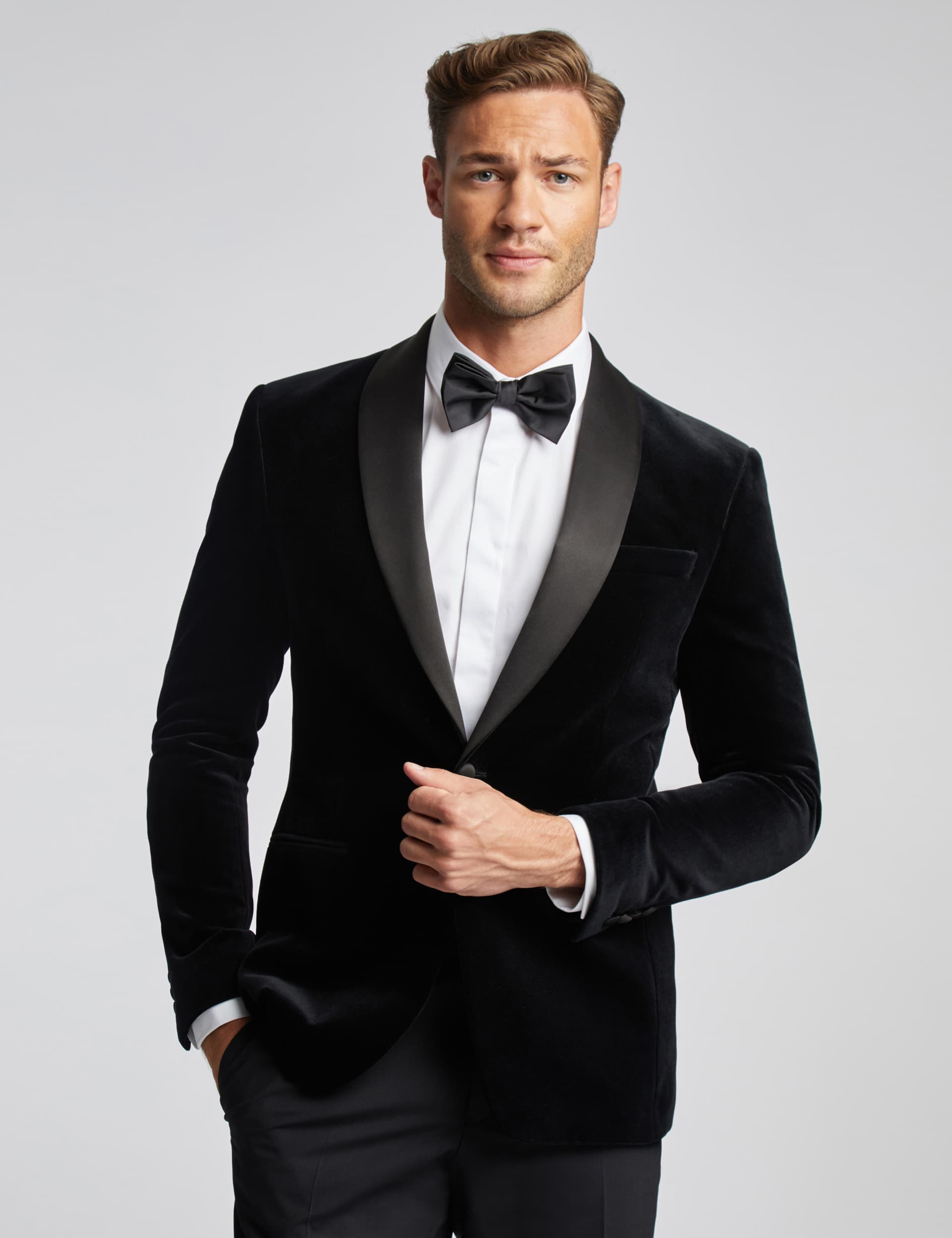 Ted Baker Men's Slim Fit Pure Cotton Velvet Tuxedo Jacket - 38SHT - Black, Black