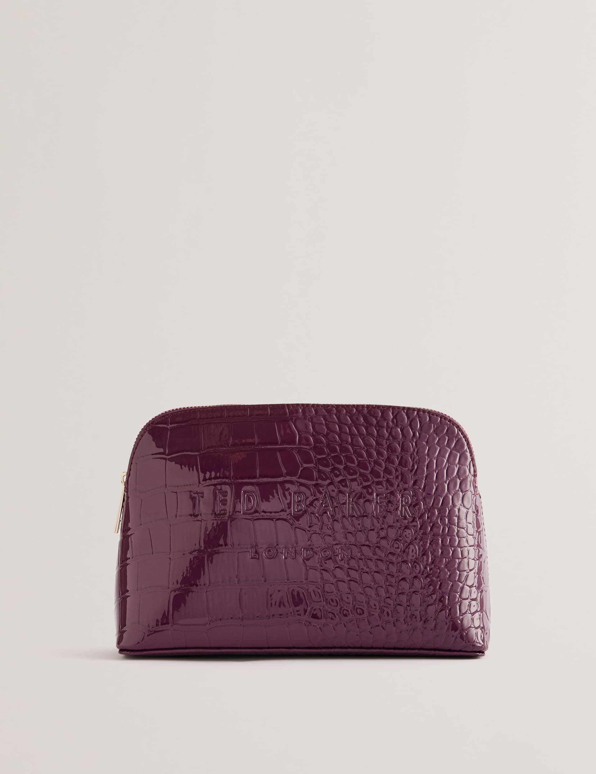 Ted Baker Women's Faux Leather Croc Effect Make Up Bag - Purple, Purple