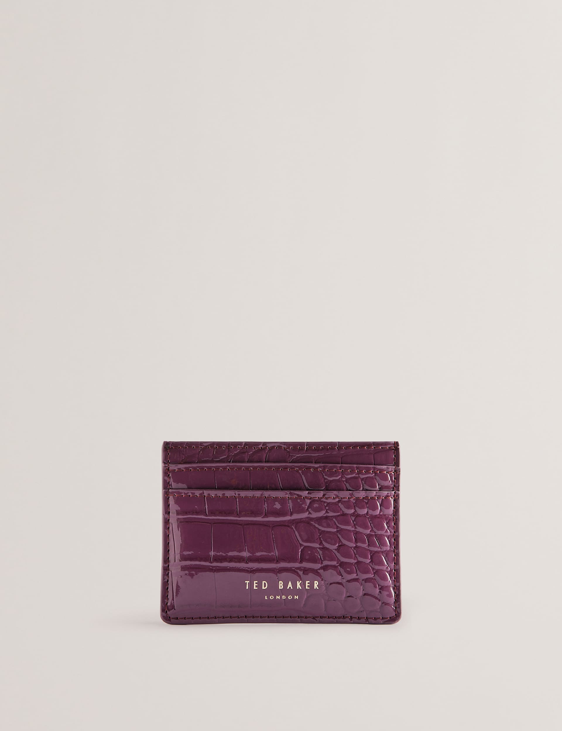 Ted Baker Women's Coly Imitation Croc Card Holder - Purple, Purple