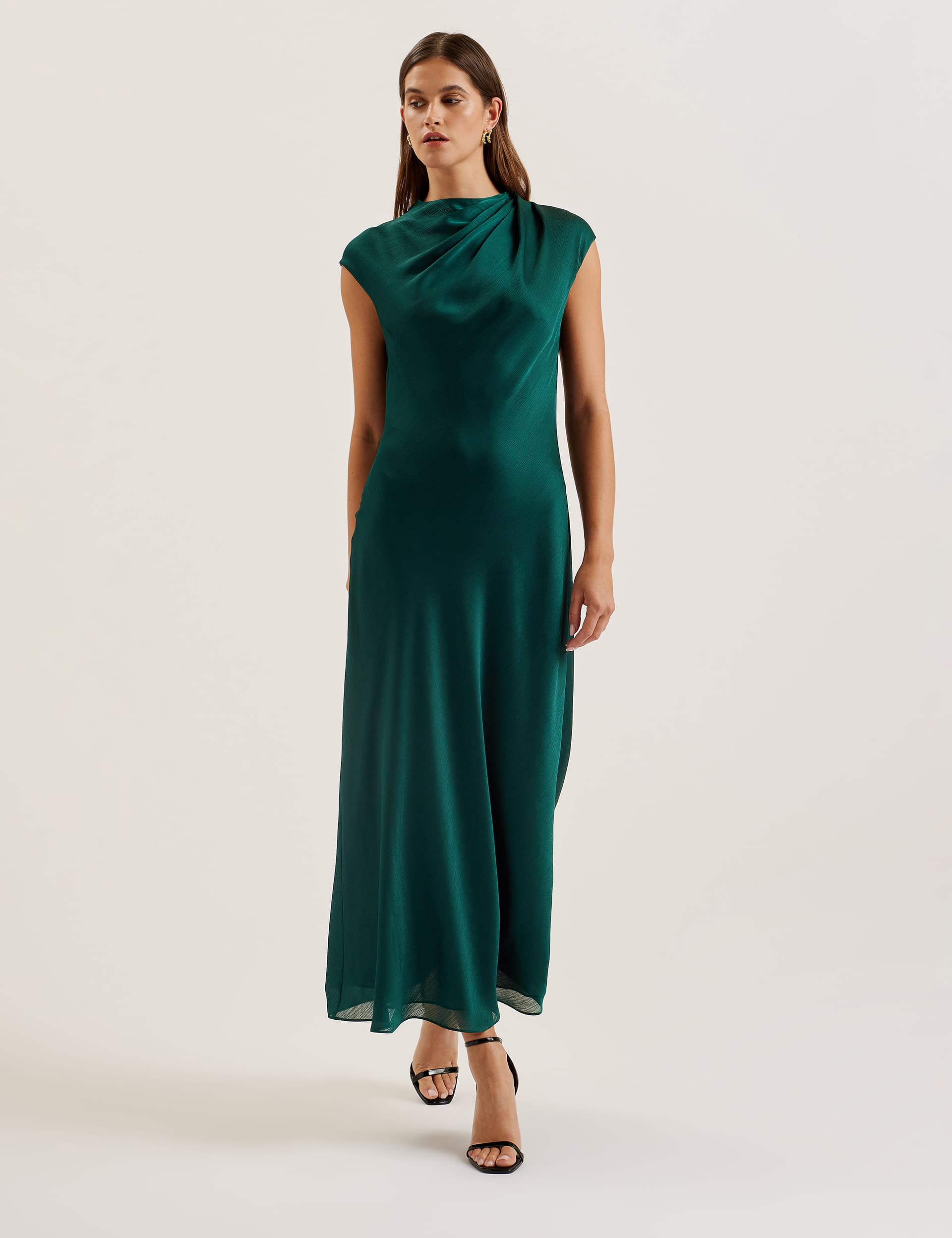 Ted Baker Women's Draped Midaxi Column Dress - 14 - Dark Green, Dark Green