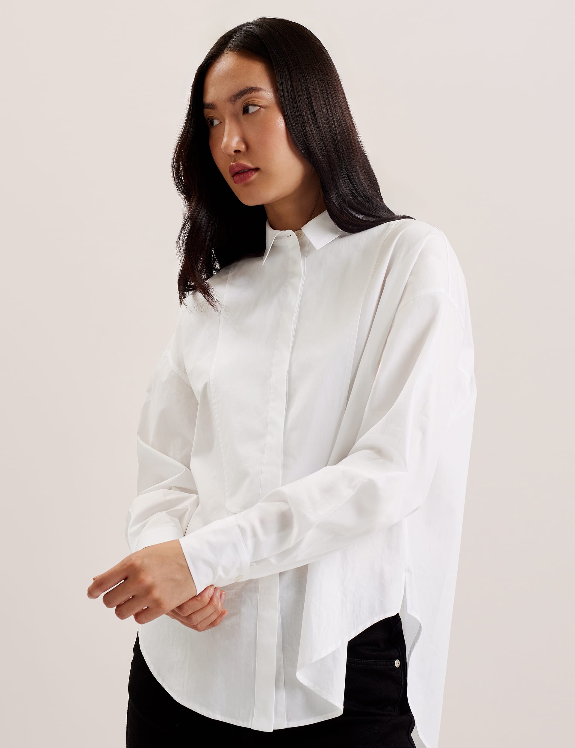 Ted Baker Women's Pure Cotton Oversized Shirt - 12 - White, White