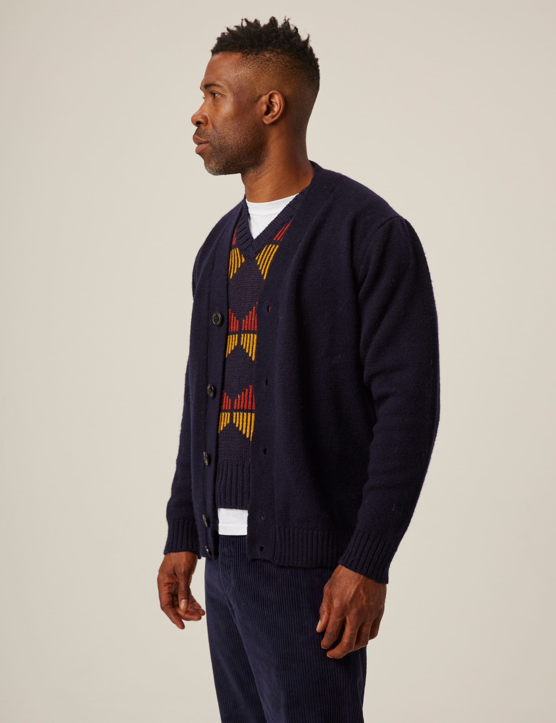 Peregrine Men's Makers Stitch Cardigan - L - Navy, Navy