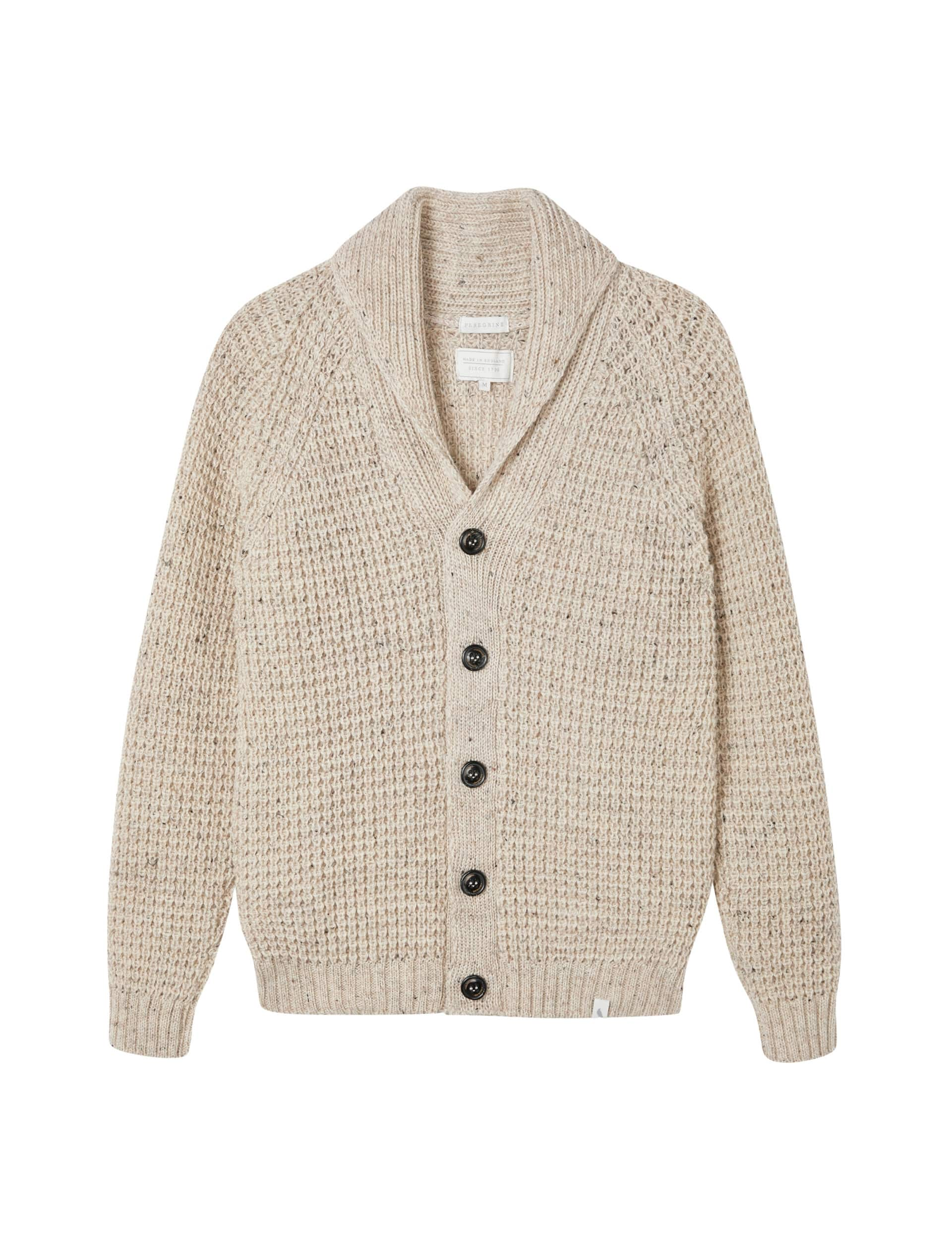 Peregrine Men's Waffle Shawl Cardigan - XL - Cream, Dark Grey,Navy,Cream