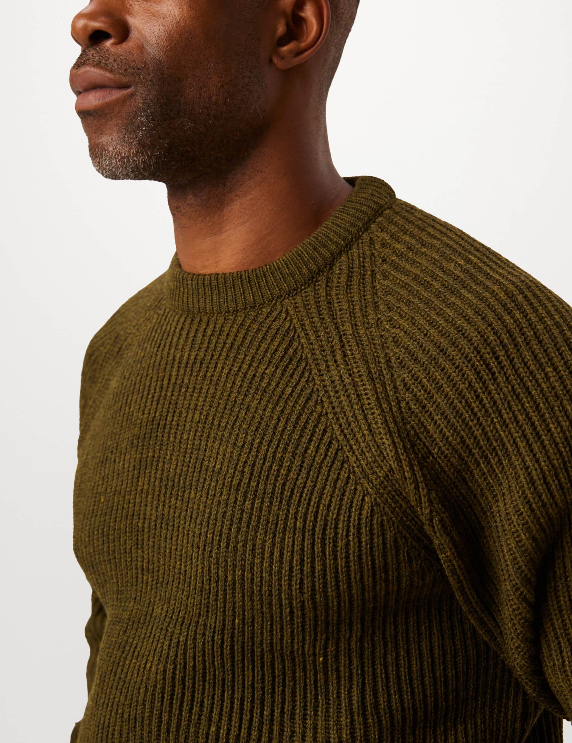 Peregrine Men's Pure Wool Ribbed Crew Neck Jumper