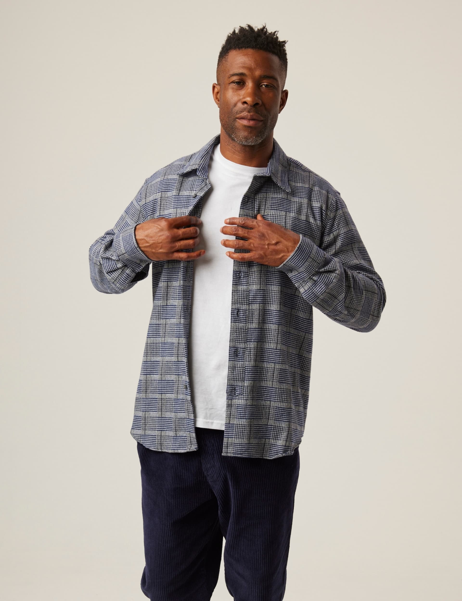 Peregrine Men's Brushed Cotton Check Oxford Shirt
