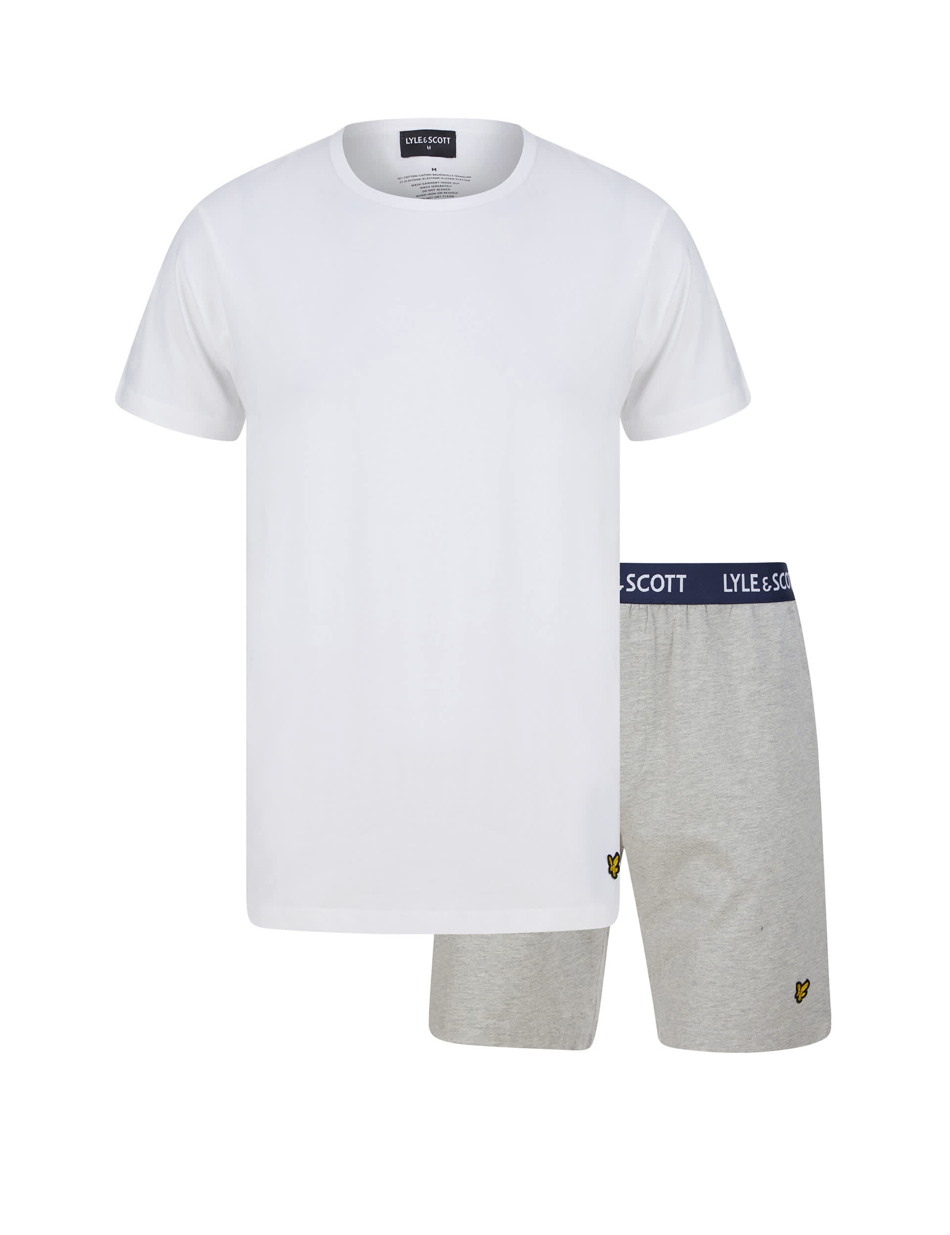 Lyle & Scott Men's Cotton Rich Jersey Lounge Set - M - White Mix, White Mix