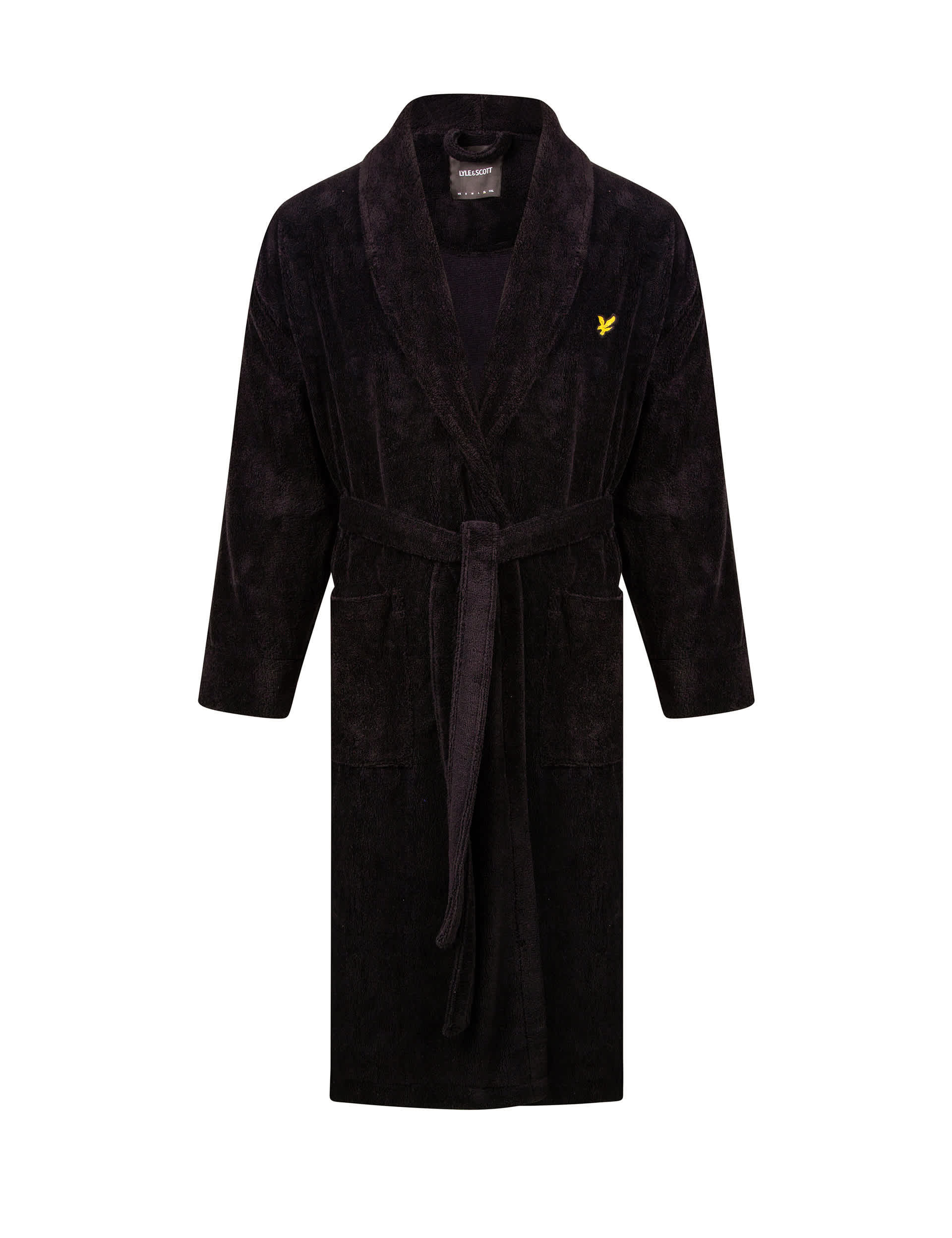 Lyle & Scott Men's Cotton Blend Dressing Gown - Black, Black