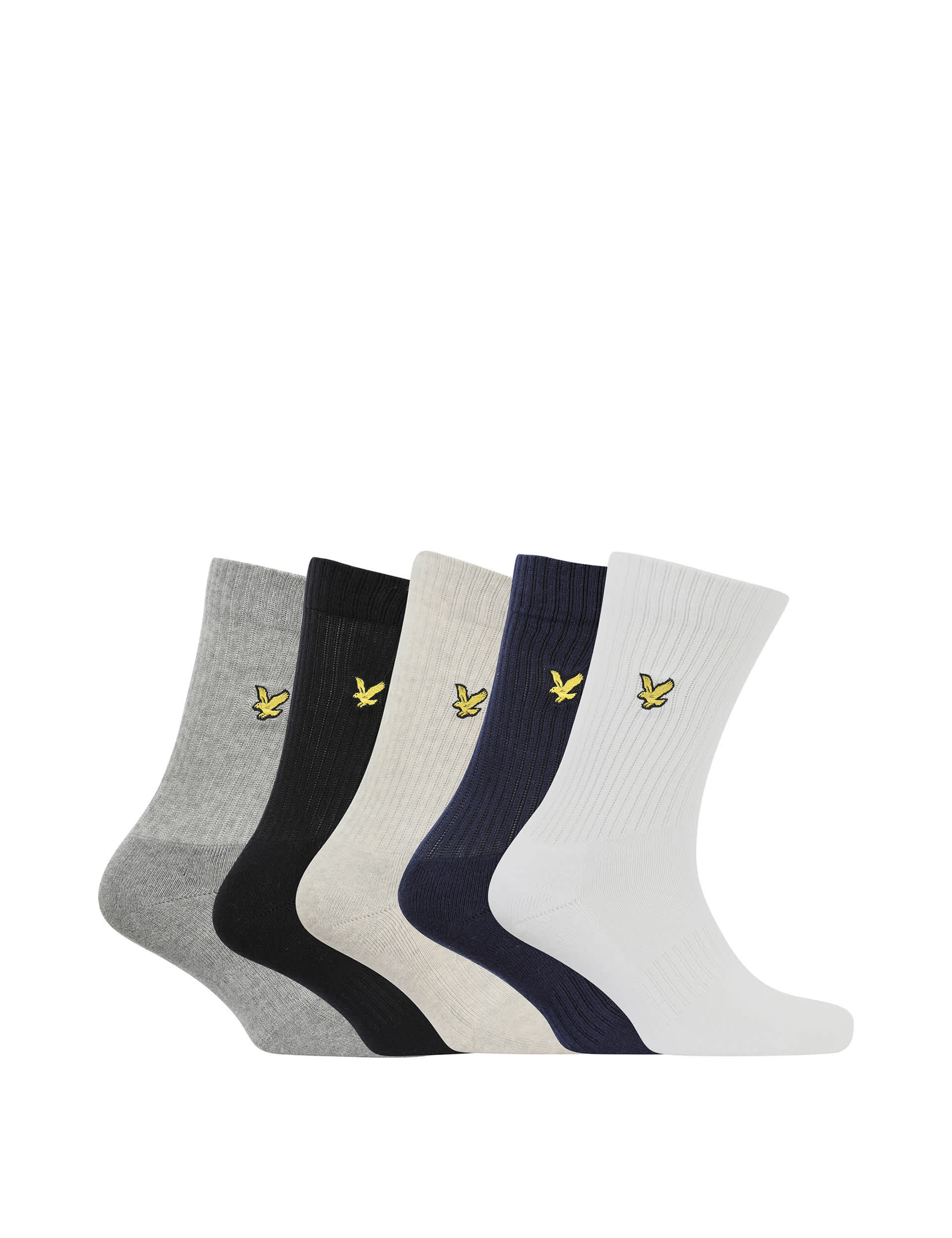 Lyle & Scott Men's 5pk Cotton Rich Sports Socks - Navy Mix, Navy Mix