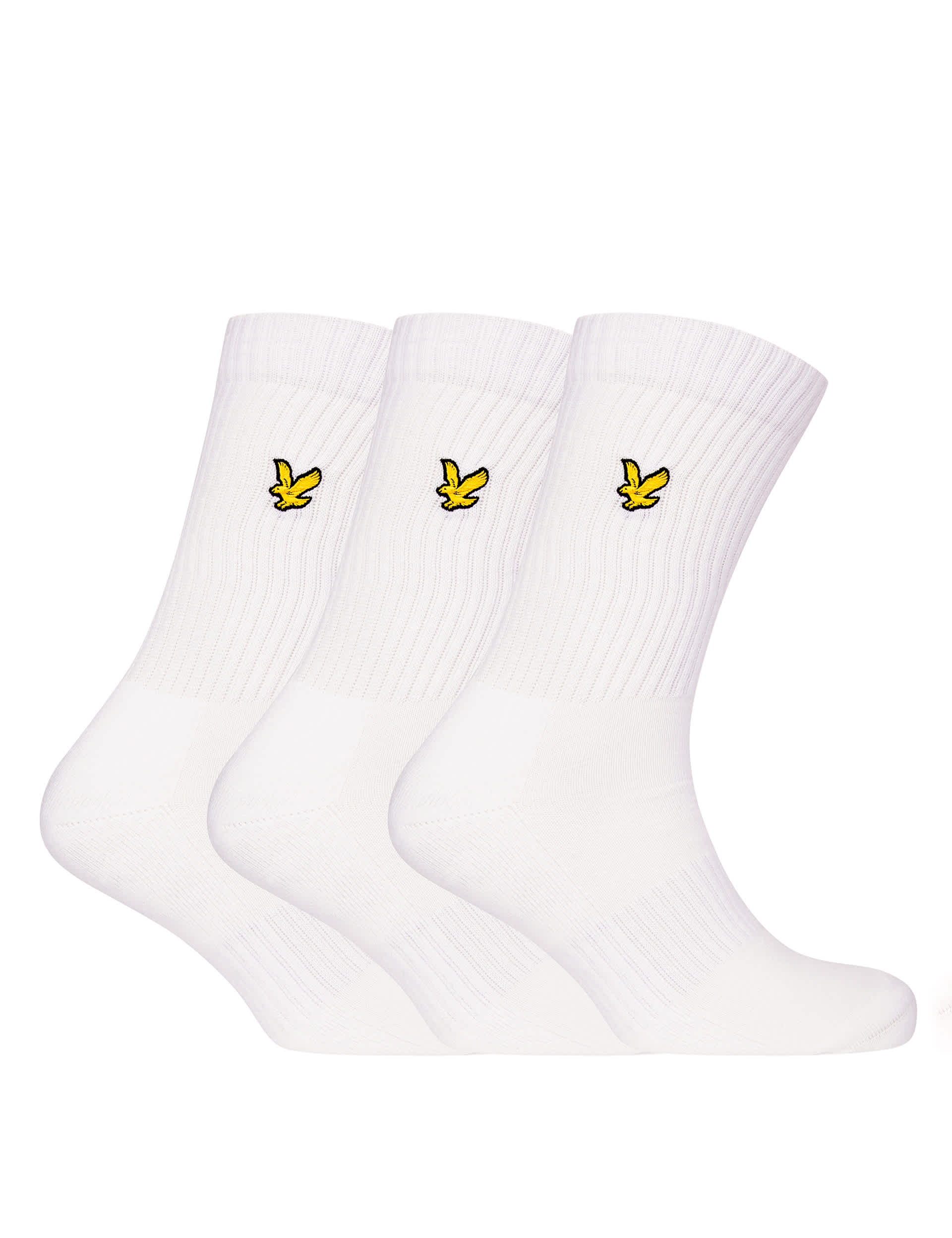 Lyle & Scott Men's 3pk Cotton Rich Sports Socks - 7-11 - White, White