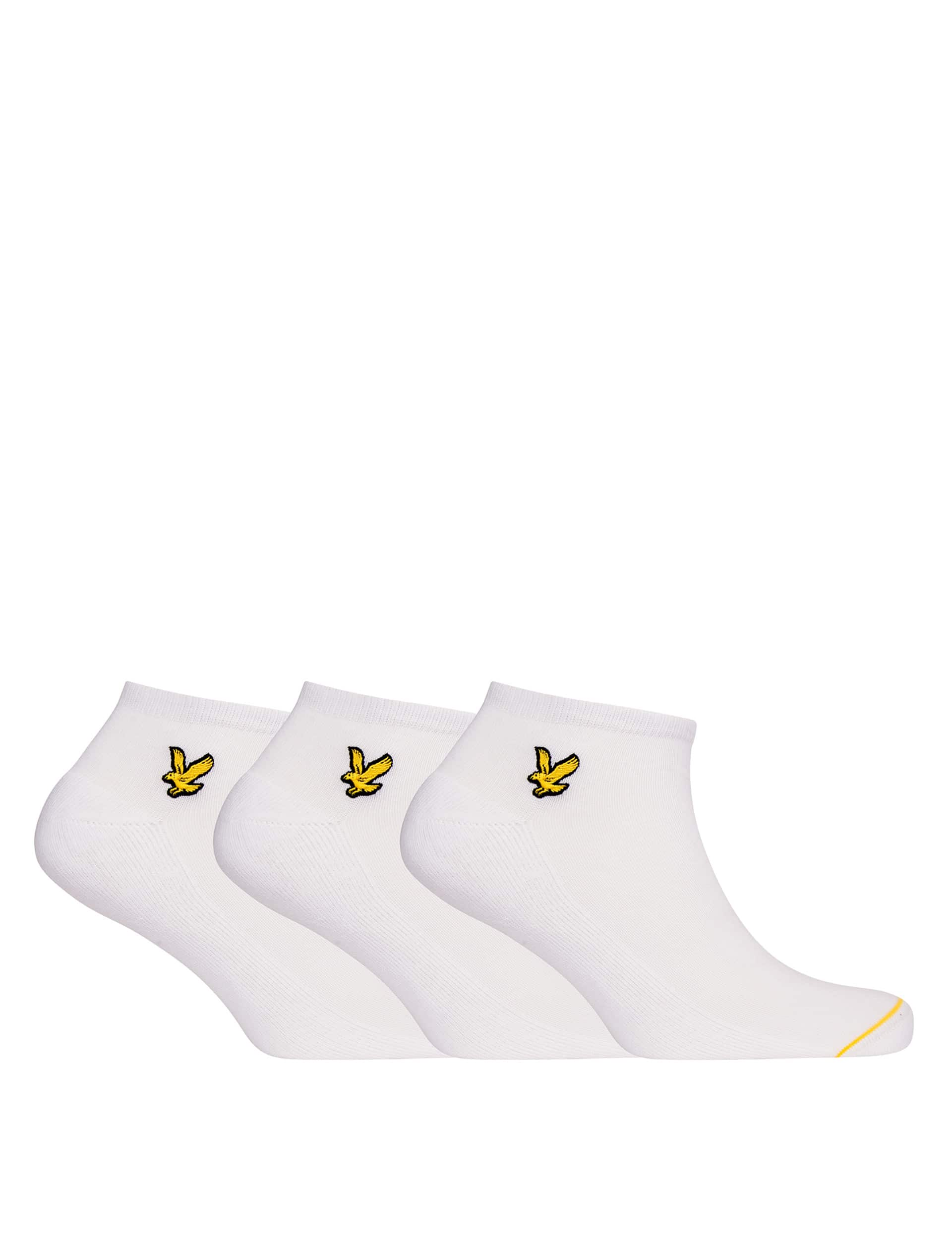 Lyle & Scott Men's 3pk Cotton Rich Trainer Socks - 7-11 - White, White